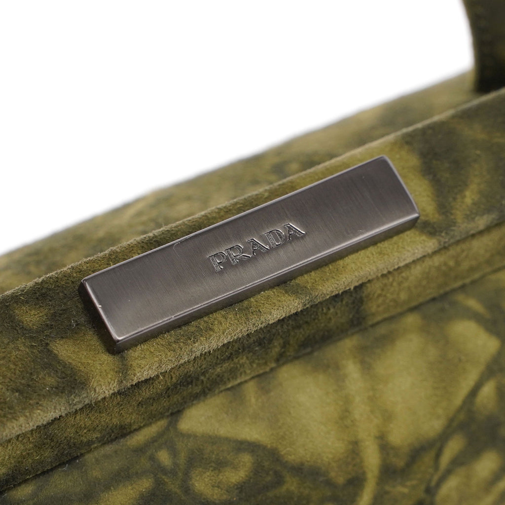 Green Tie Dye Suede Clutch Bag