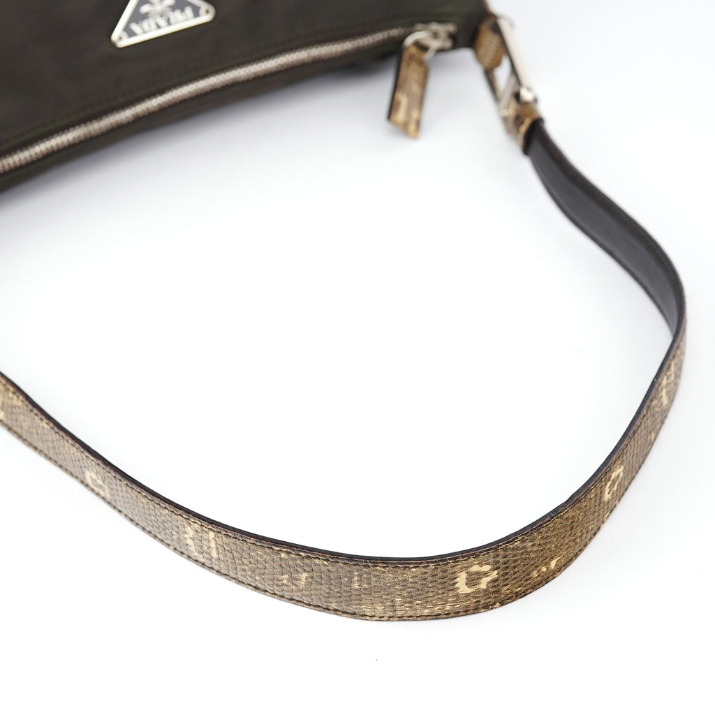 Green Yellow Faux Python Hobo Bag
