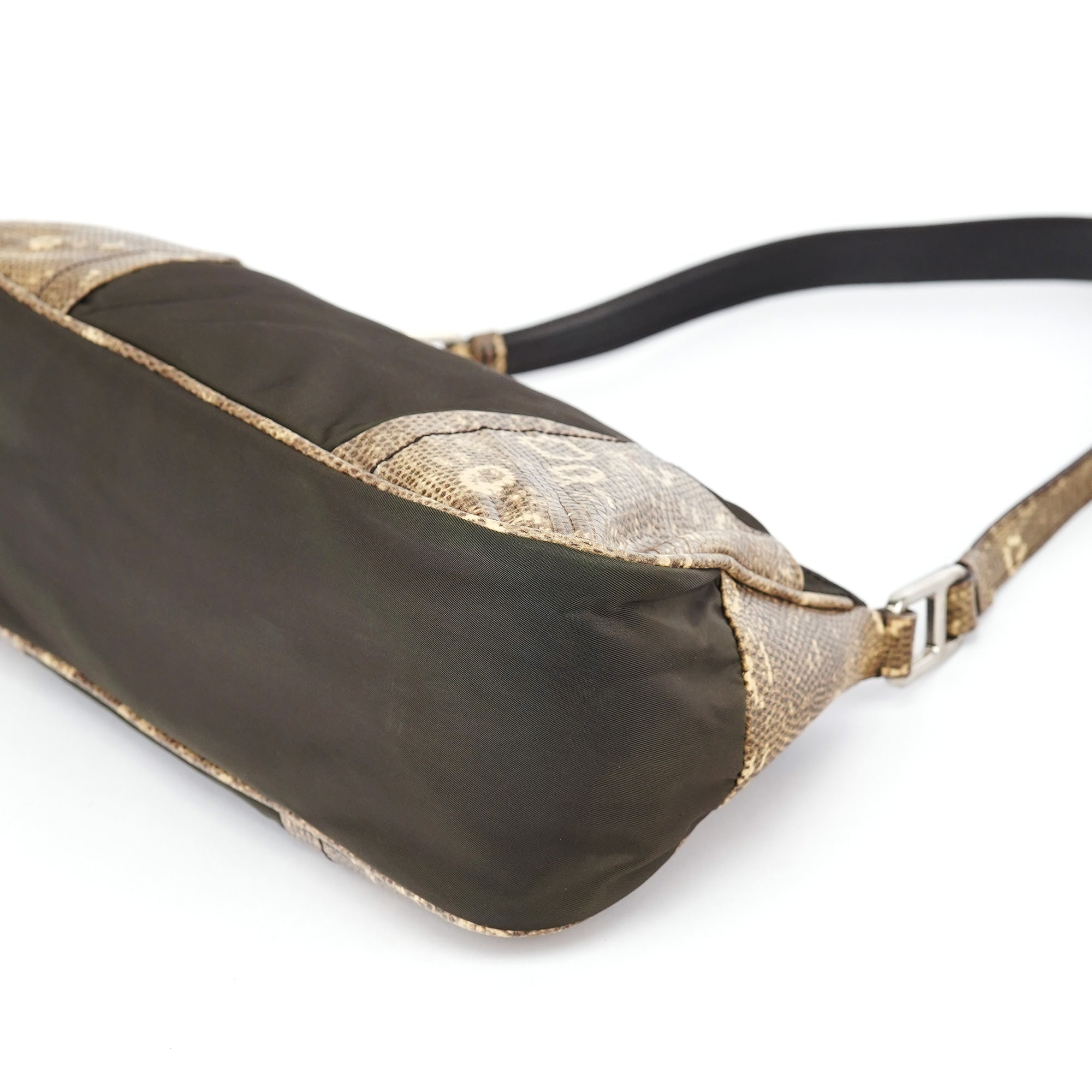 Green Yellow Faux Python Hobo Bag