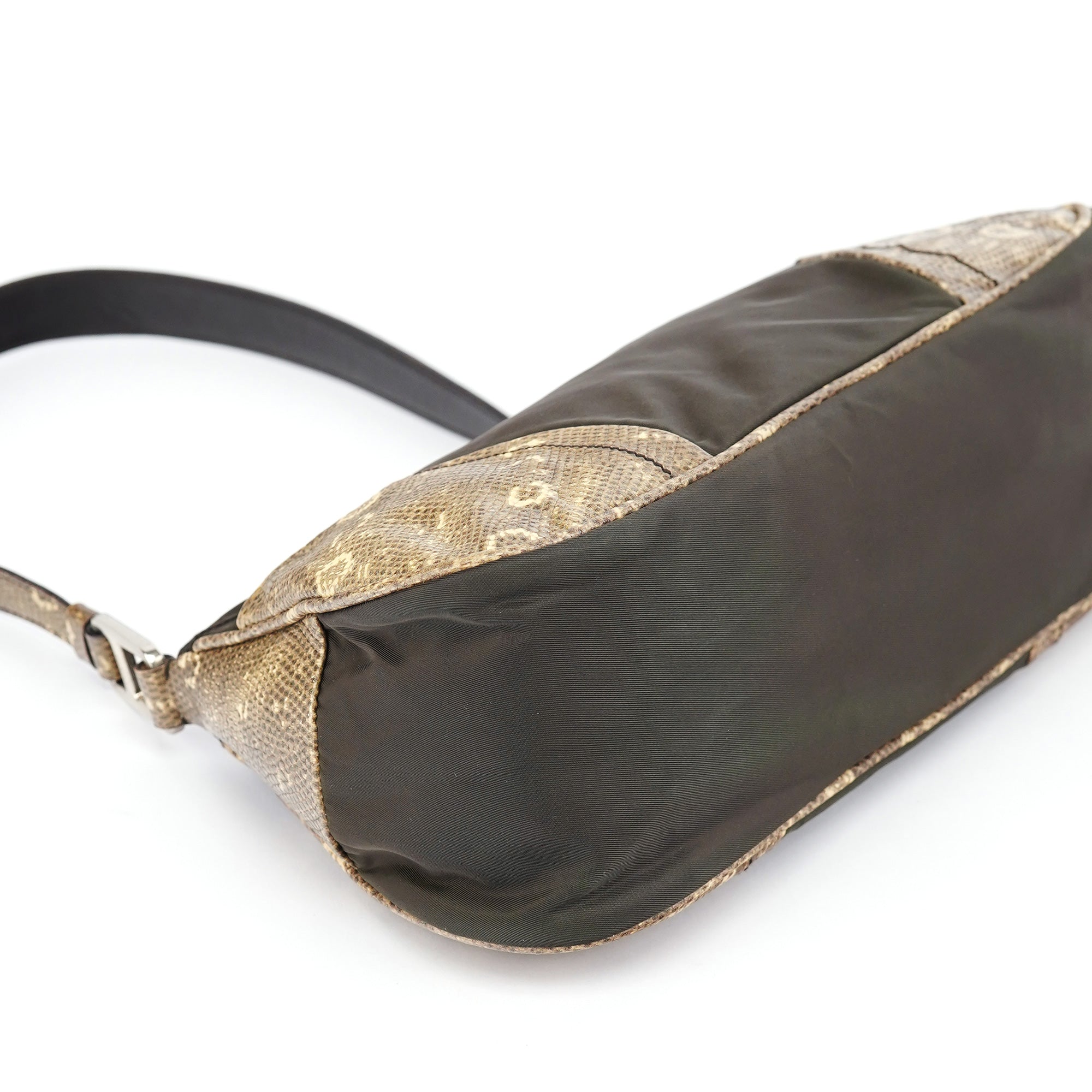 Green Yellow Faux Python Hobo Bag