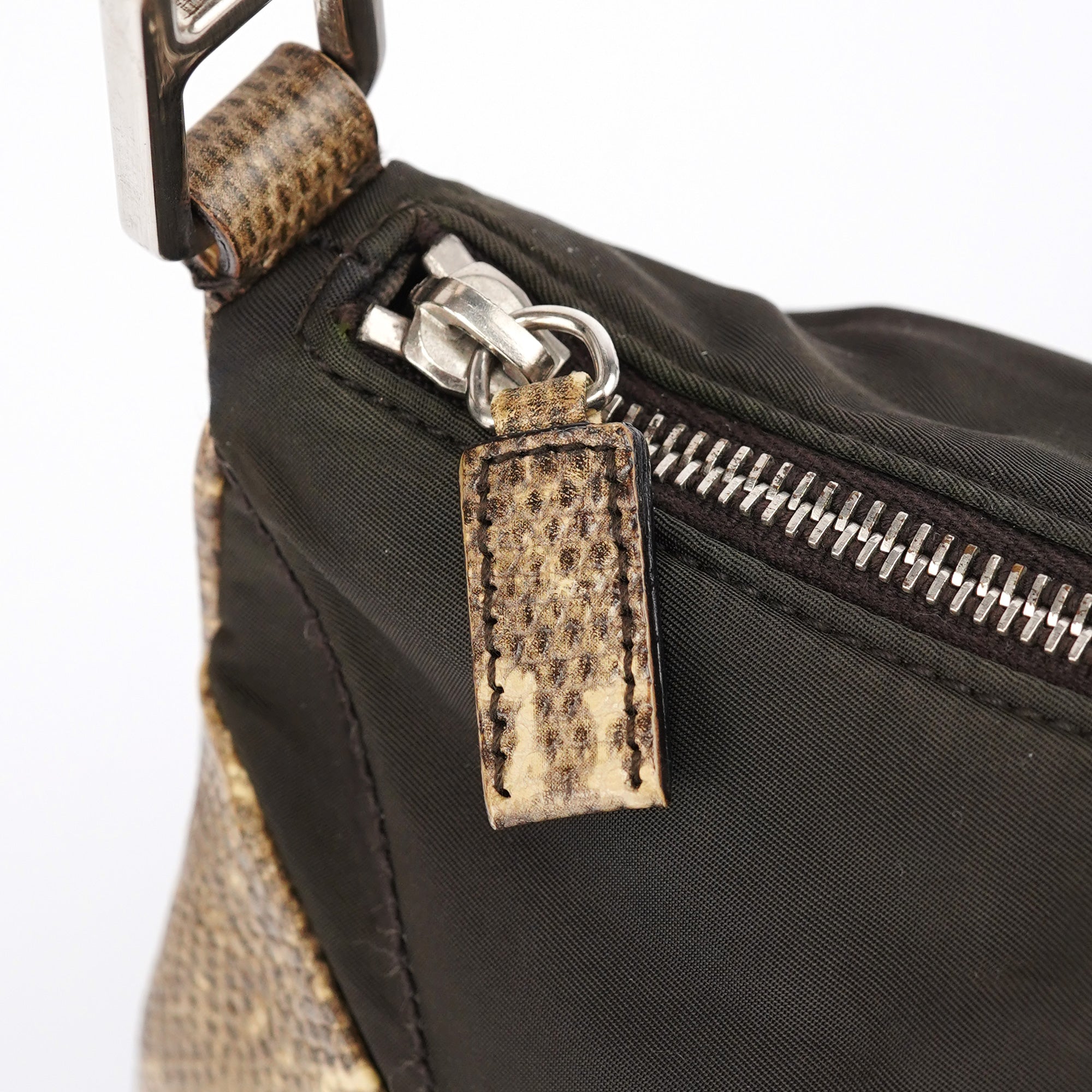 Green Yellow Faux Python Hobo Bag