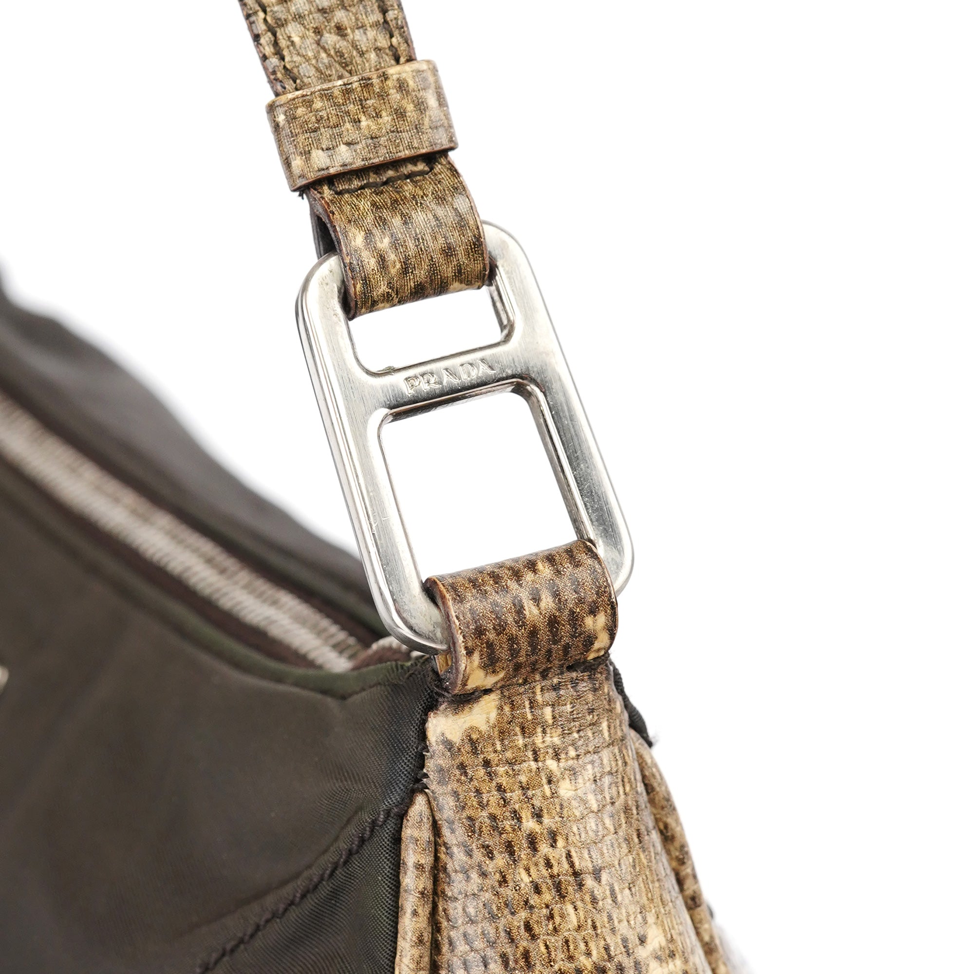 Green Yellow Faux Python Hobo Bag