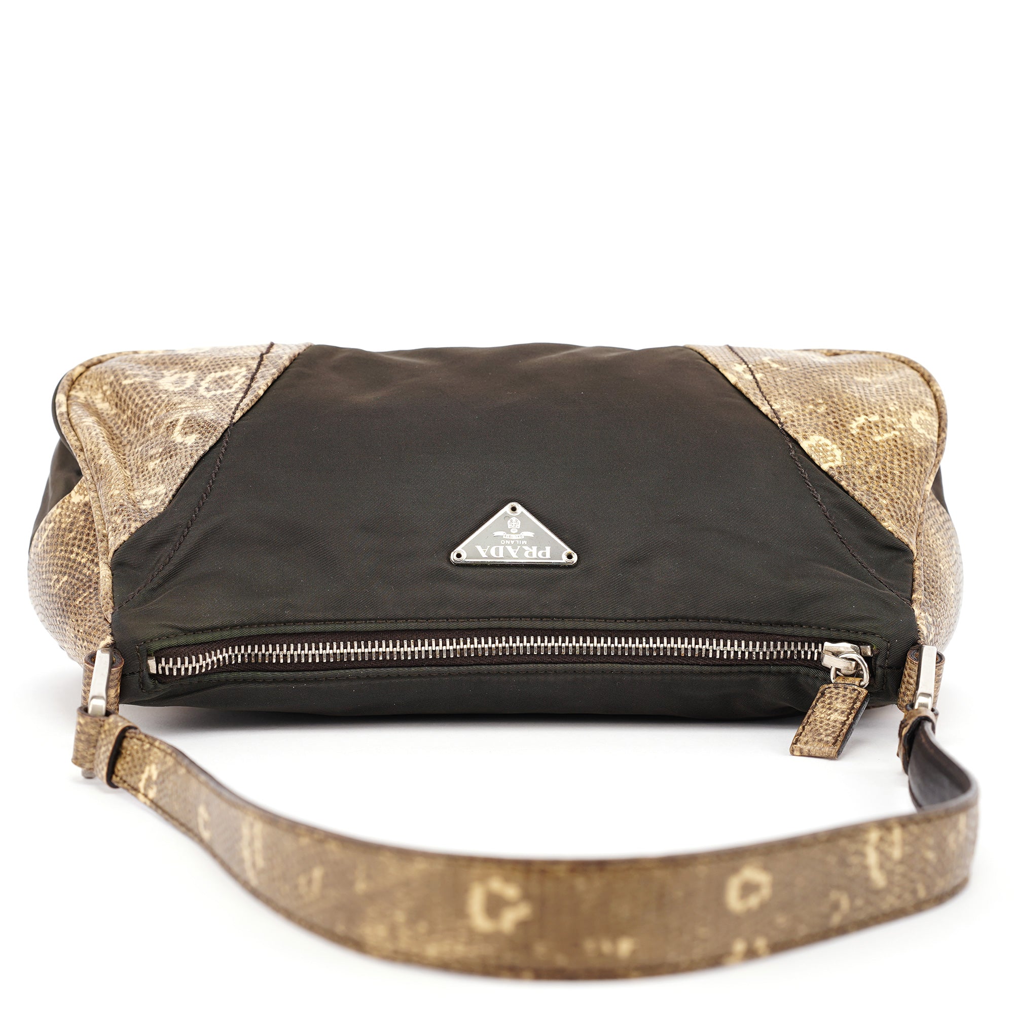 Green Yellow Faux Python Hobo Bag