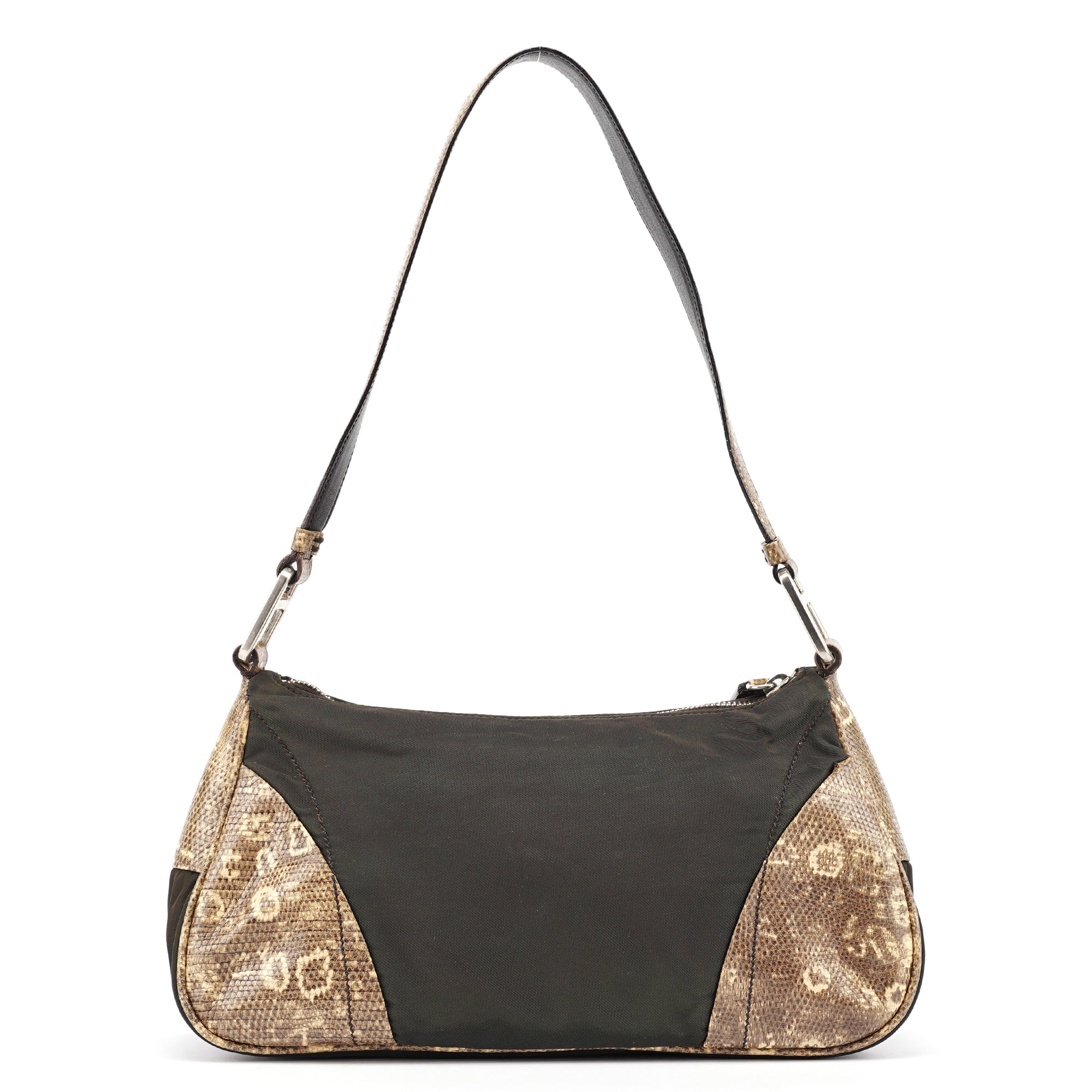 Green Yellow Faux Python Hobo Bag