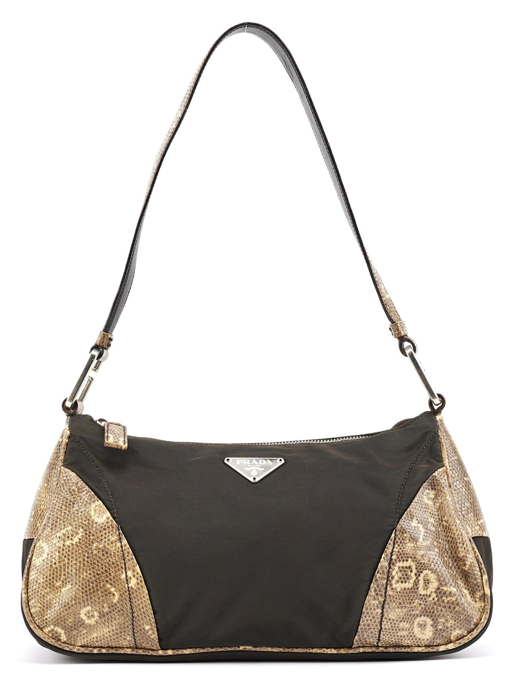 Green Yellow Faux Python Hobo Bag