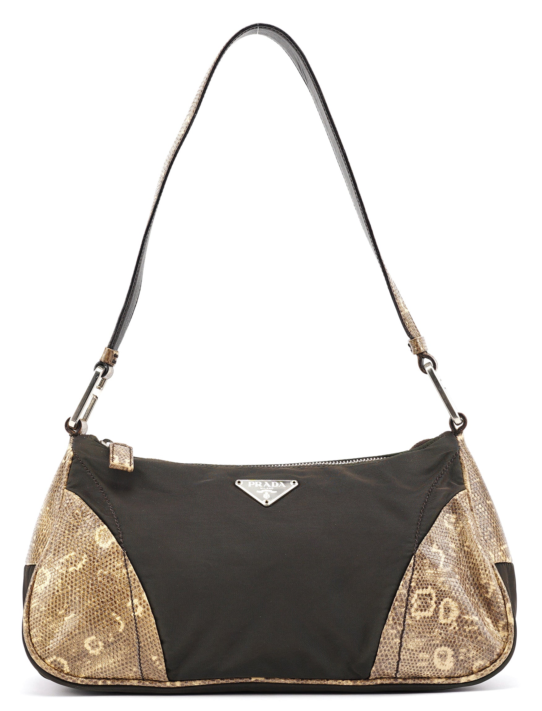 Green Yellow Faux Python Hobo Bag
