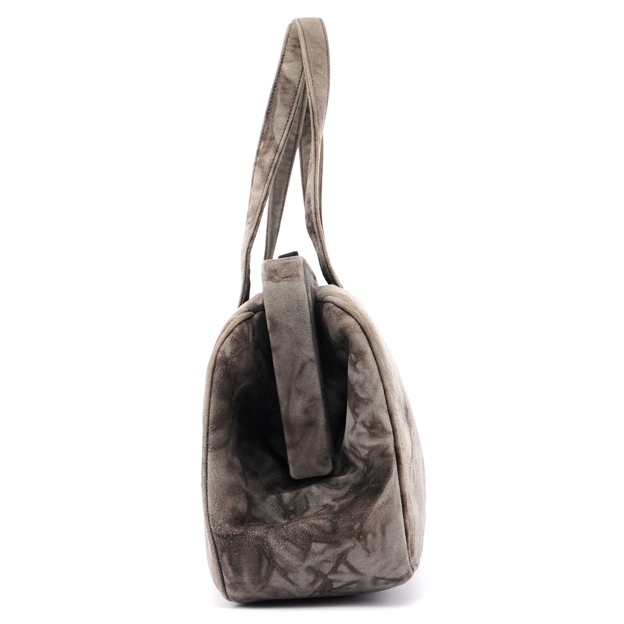 Grey Camoscio Lux Tie-Dye Clutch Bag