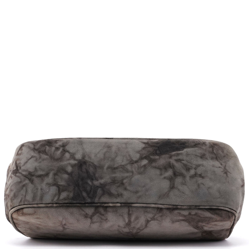 Grey Camoscio Lux Tie-Dye Clutch Bag