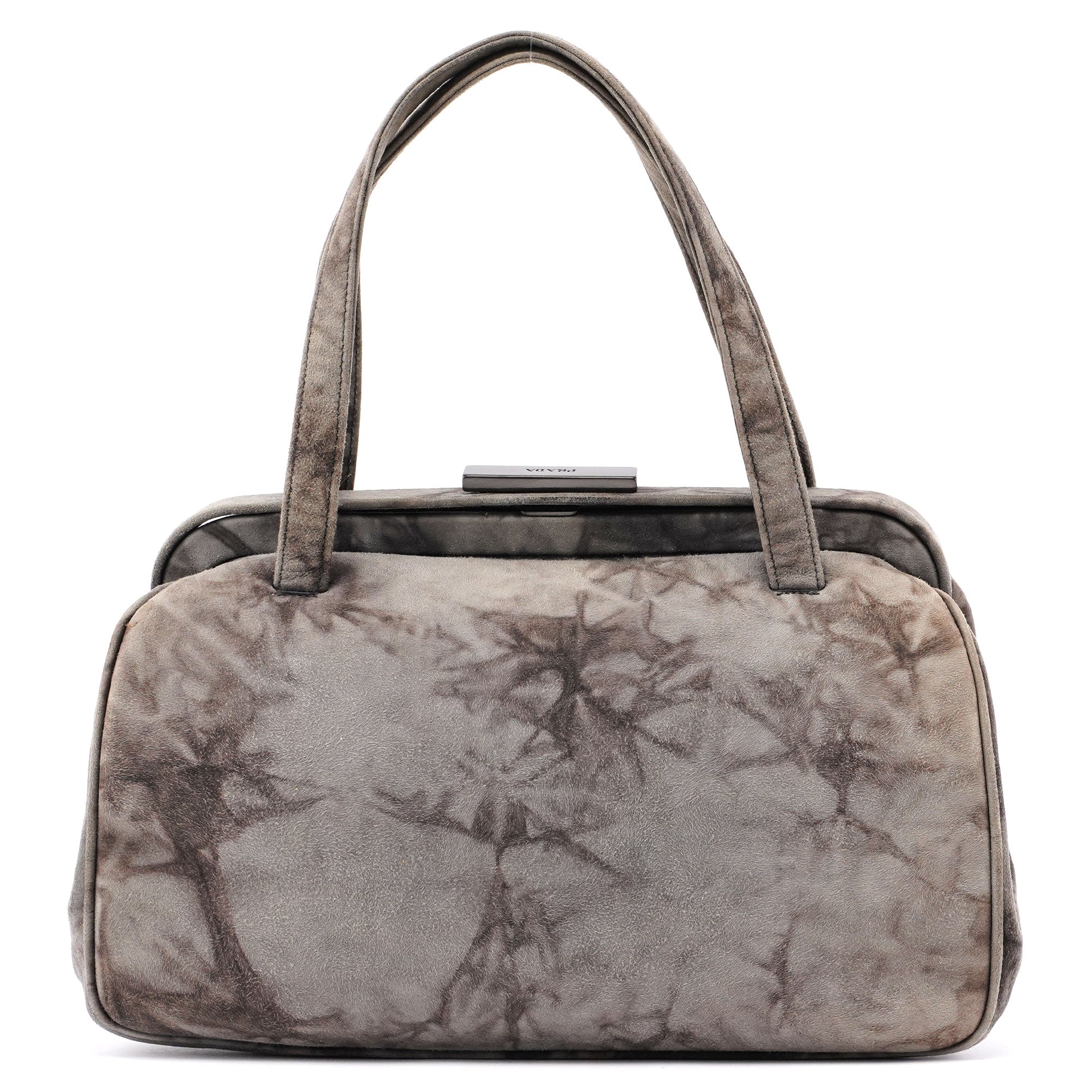 Grey Camoscio Lux Tie-Dye Clutch Bag