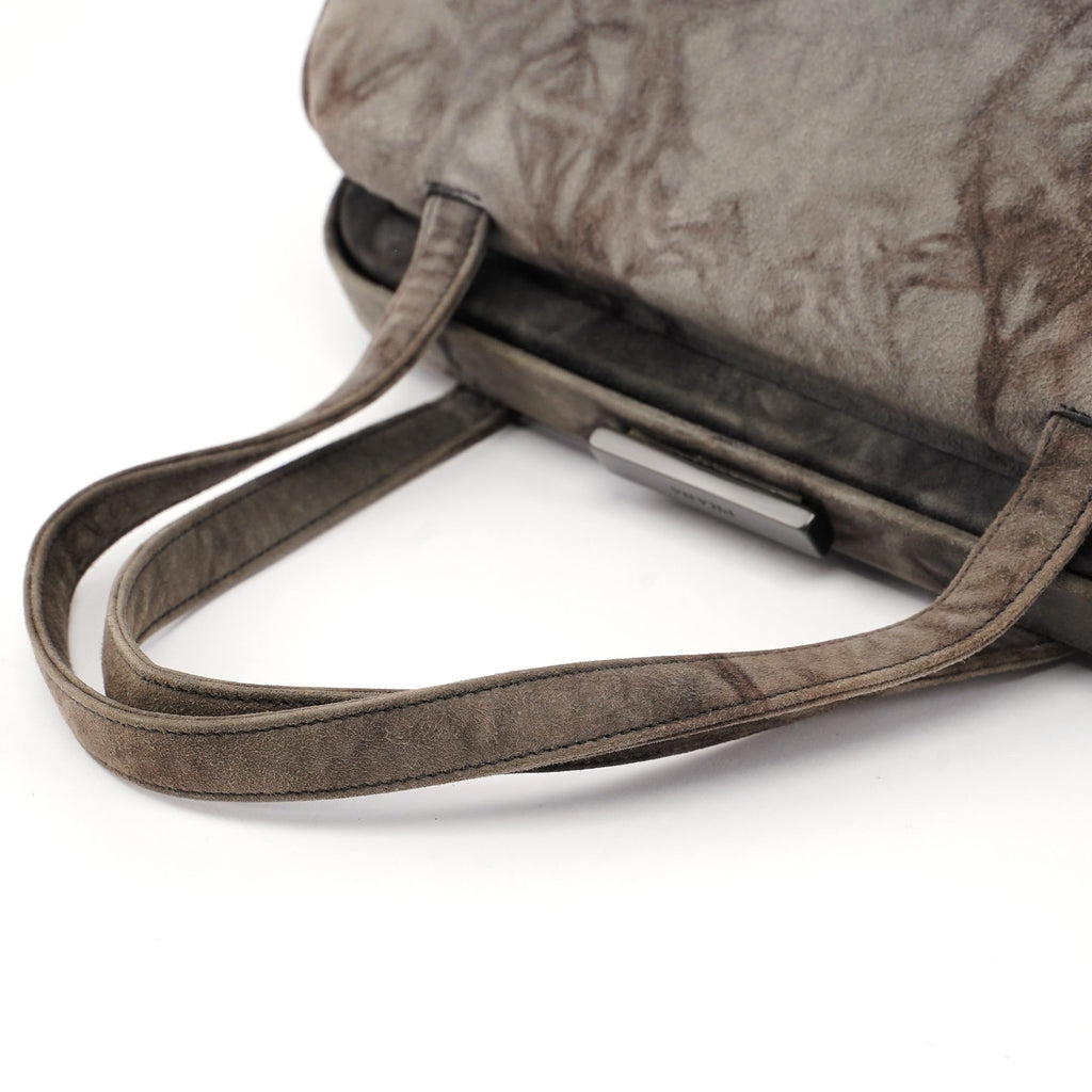 Grey Camoscio Lux Tie-Dye Clutch Bag