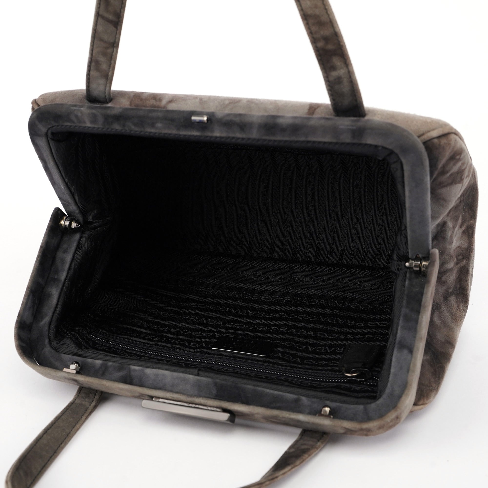 Grey Camoscio Lux Tie-Dye Clutch Bag
