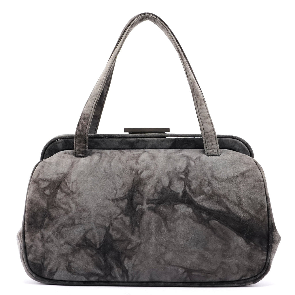 Grey Tie Dye Clutch Top Handle Bag