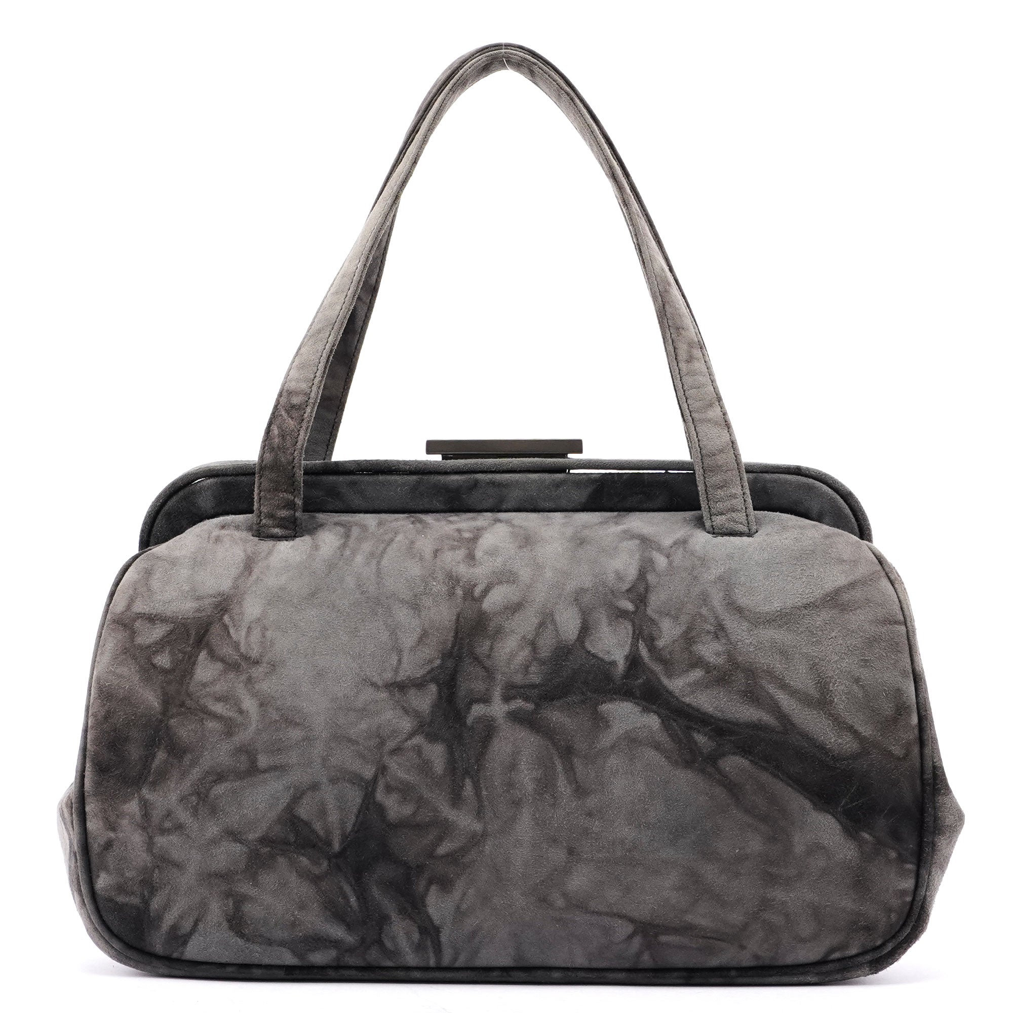 Grey Tie Dye Clutch Top Handle Bag