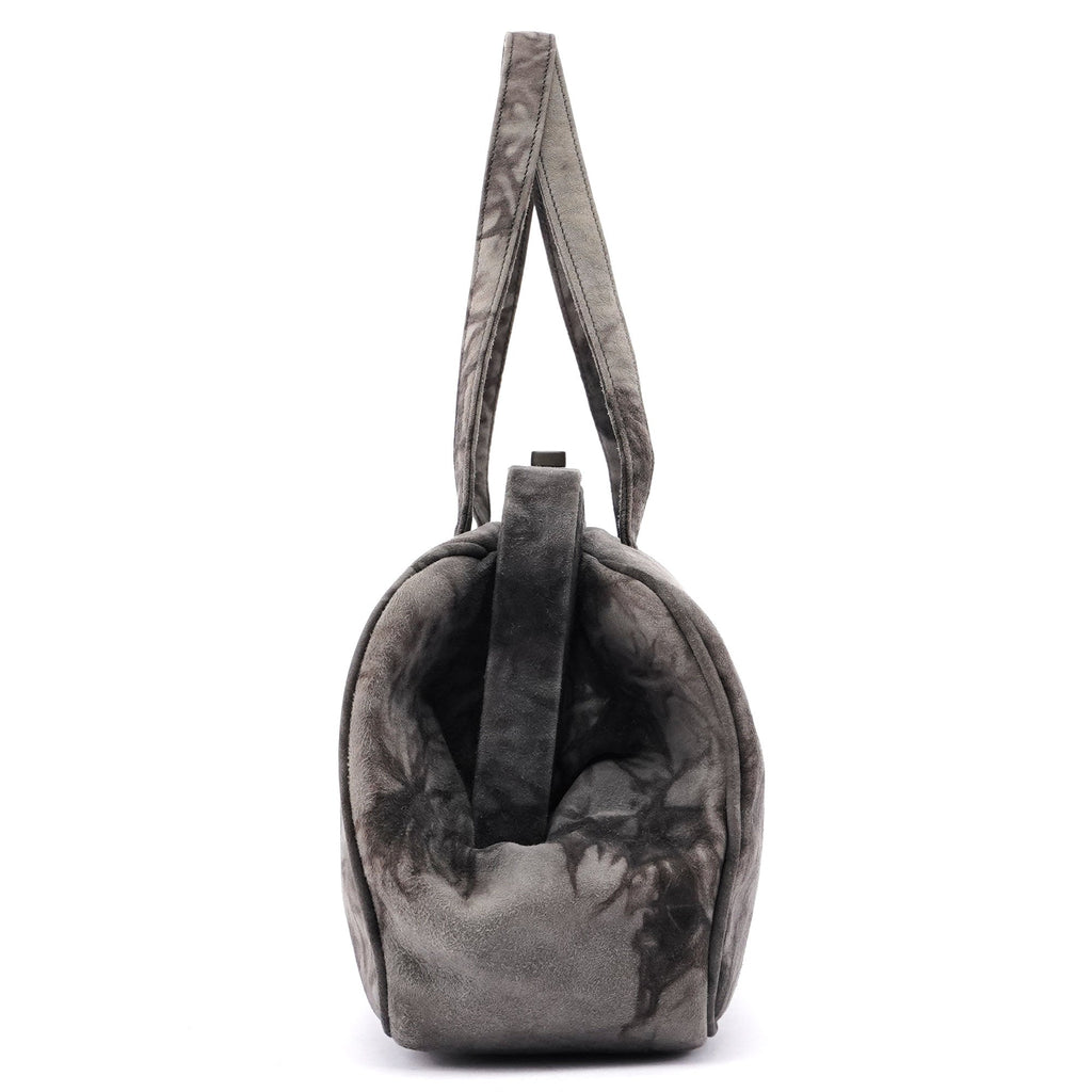 Grey Tie Dye Clutch Top Handle Bag