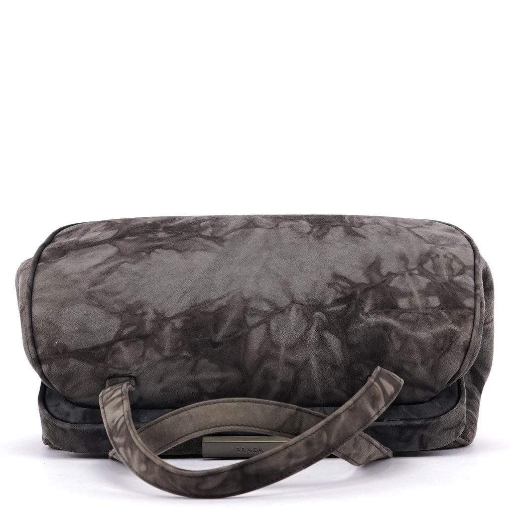 Grey Tie Dye Clutch Top Handle Bag