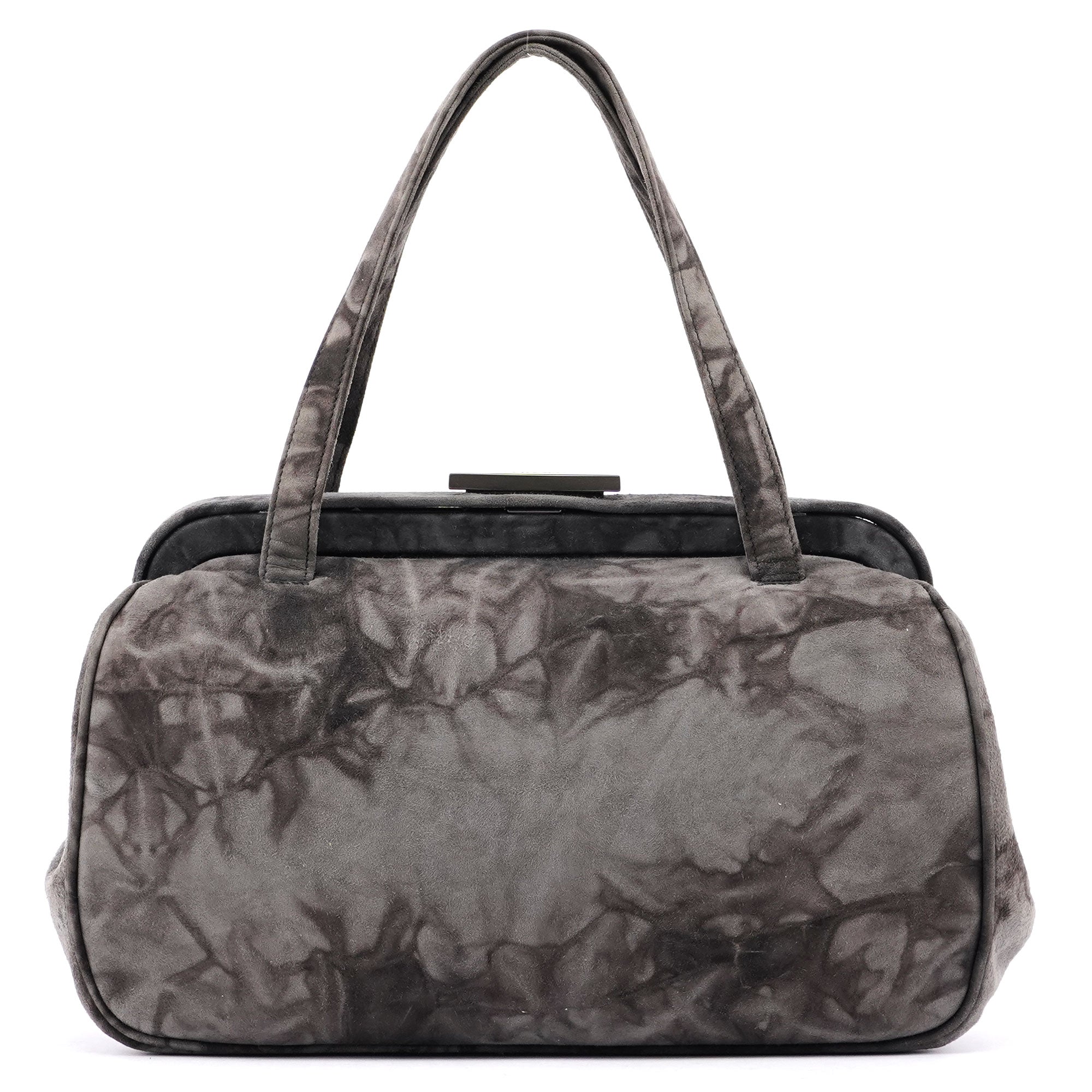 Grey Tie Dye Clutch Top Handle Bag