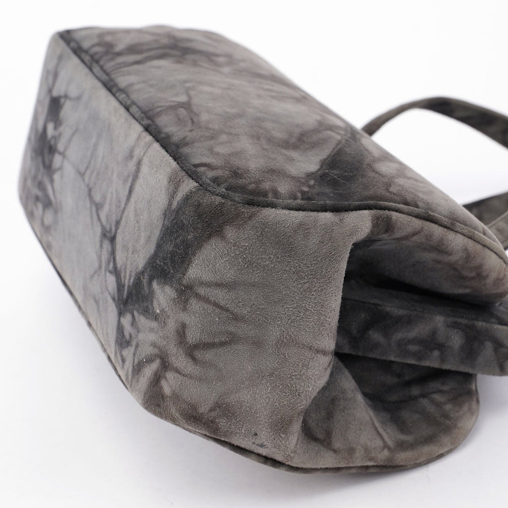 Grey Tie Dye Clutch Top Handle Bag