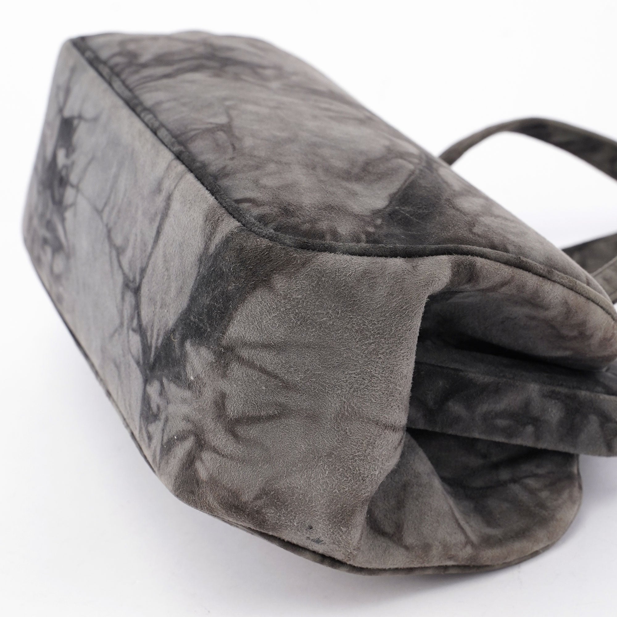 Grey Tie Dye Clutch Top Handle Bag
