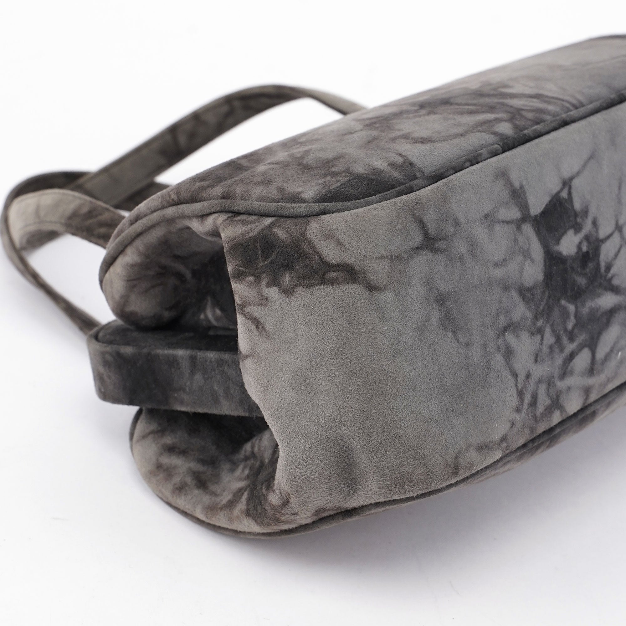 Grey Tie Dye Clutch Top Handle Bag