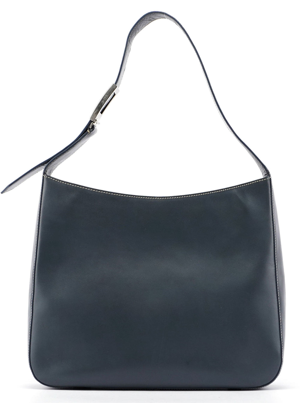 Grey Vitello Shoulder Bag