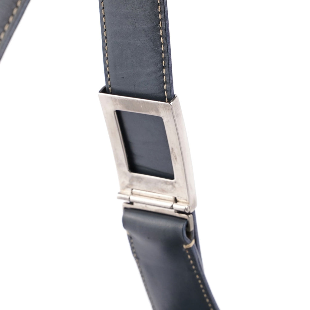 Grey Vitello Shoulder Bag