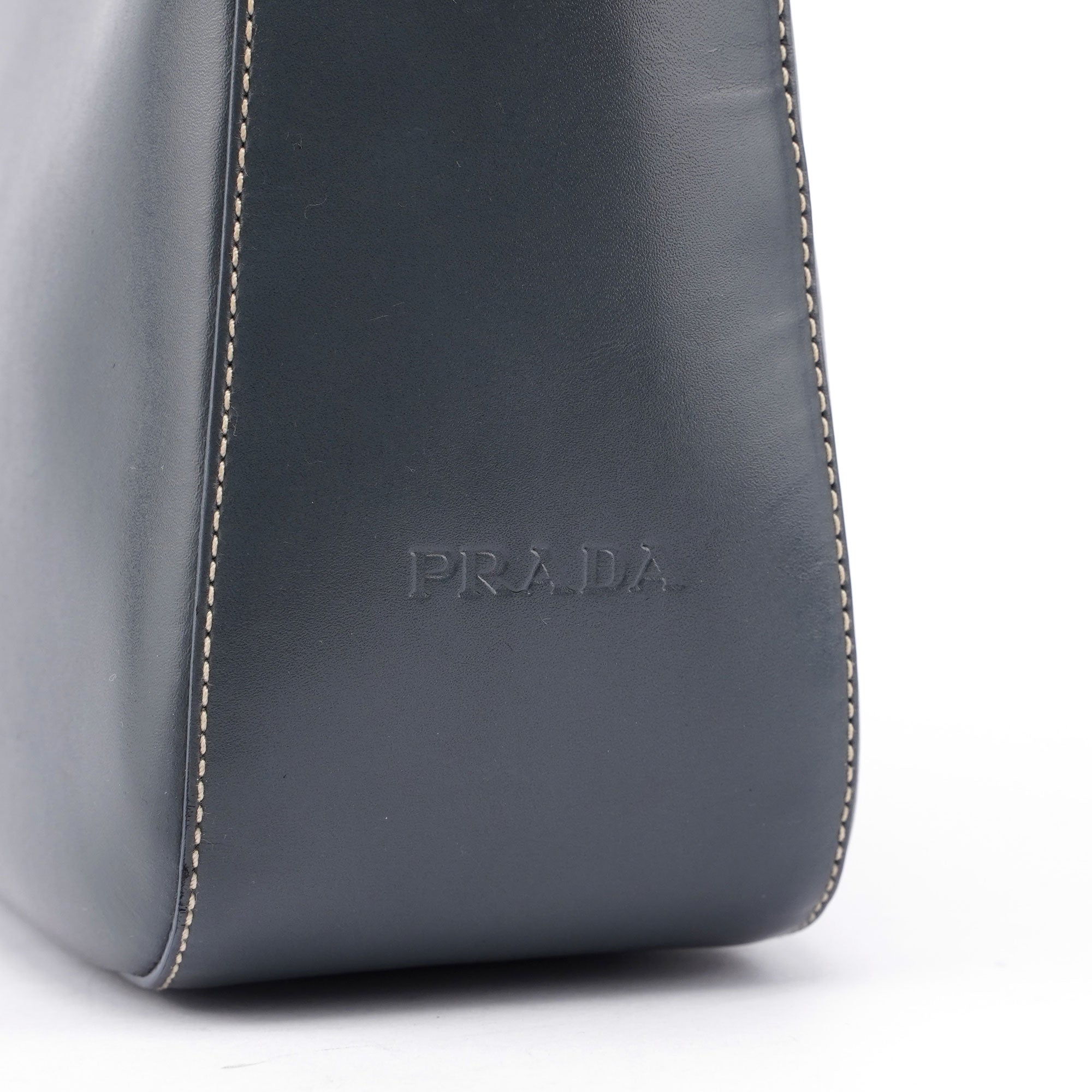 Grey Vitello Shoulder Bag