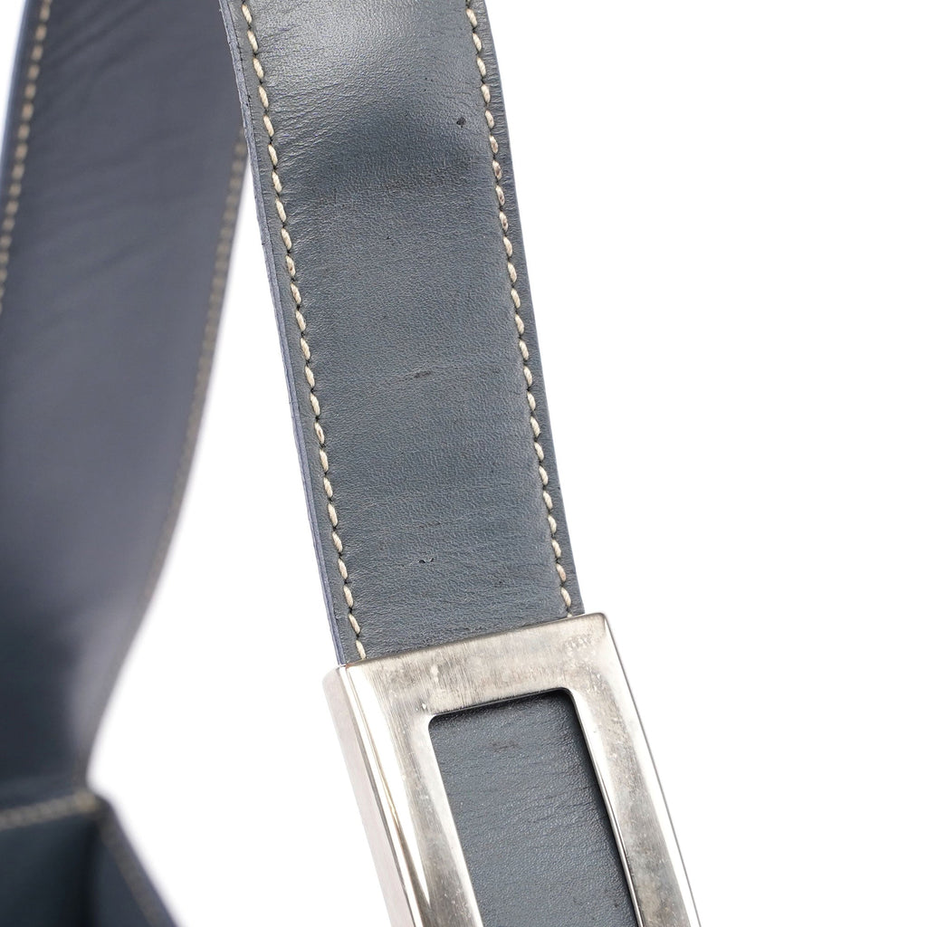 Grey Vitello Shoulder Bag