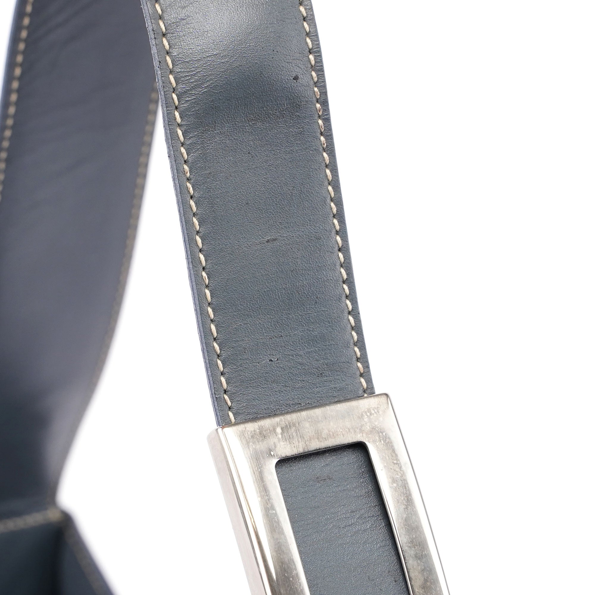 Grey Vitello Shoulder Bag