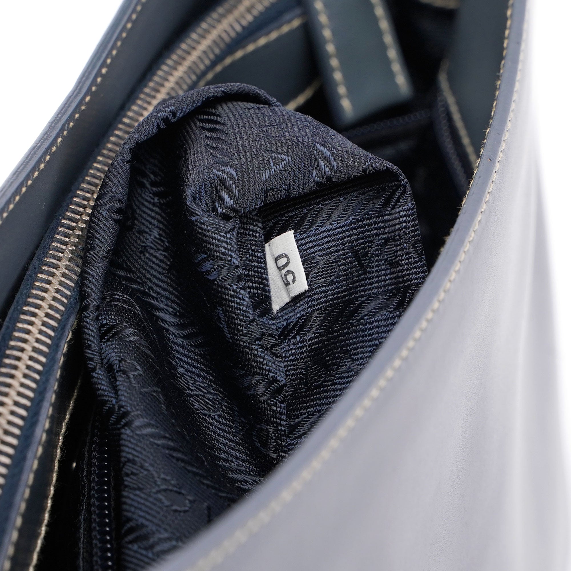 Grey Vitello Shoulder Bag