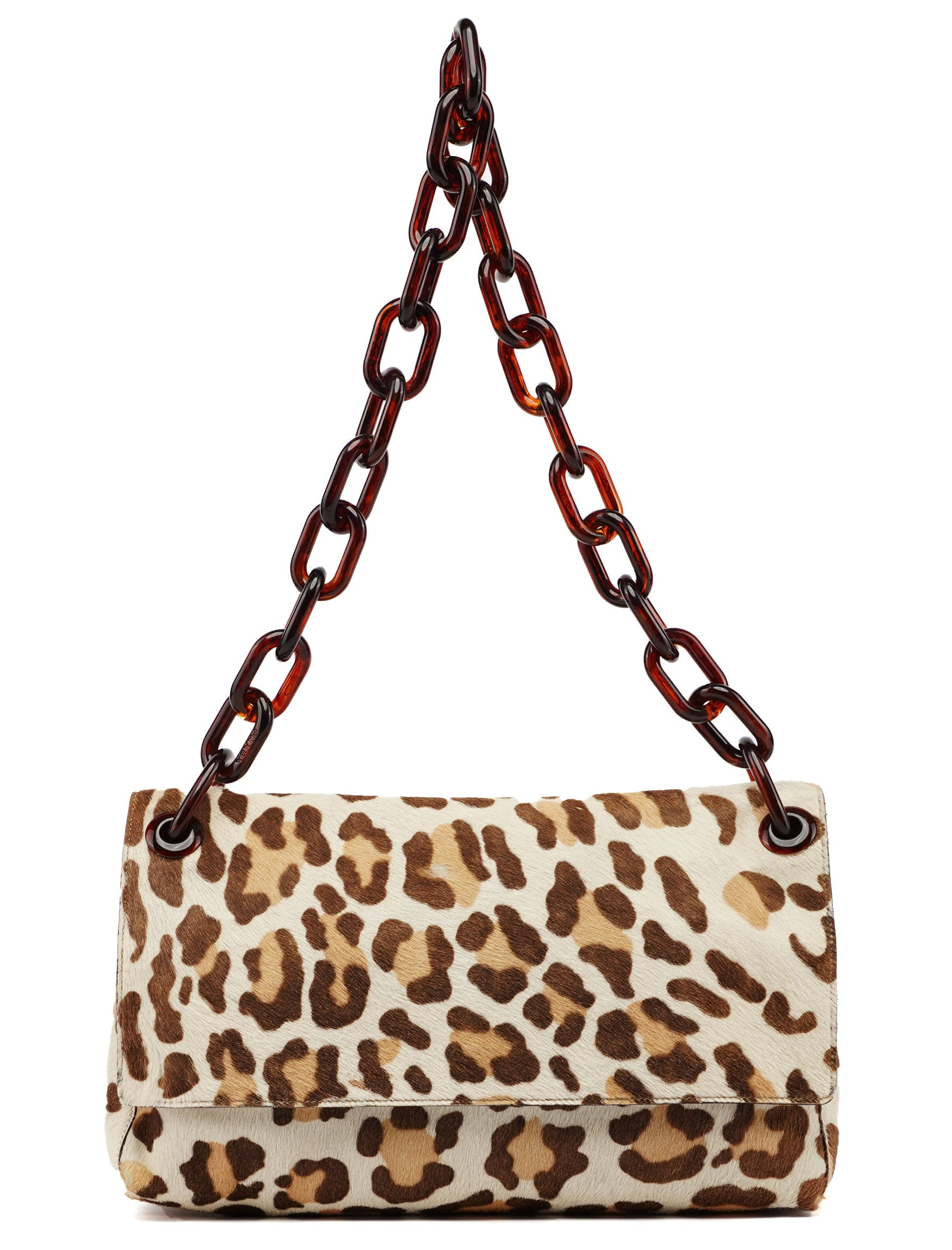 Leopard Fur Plastic Chain Bag