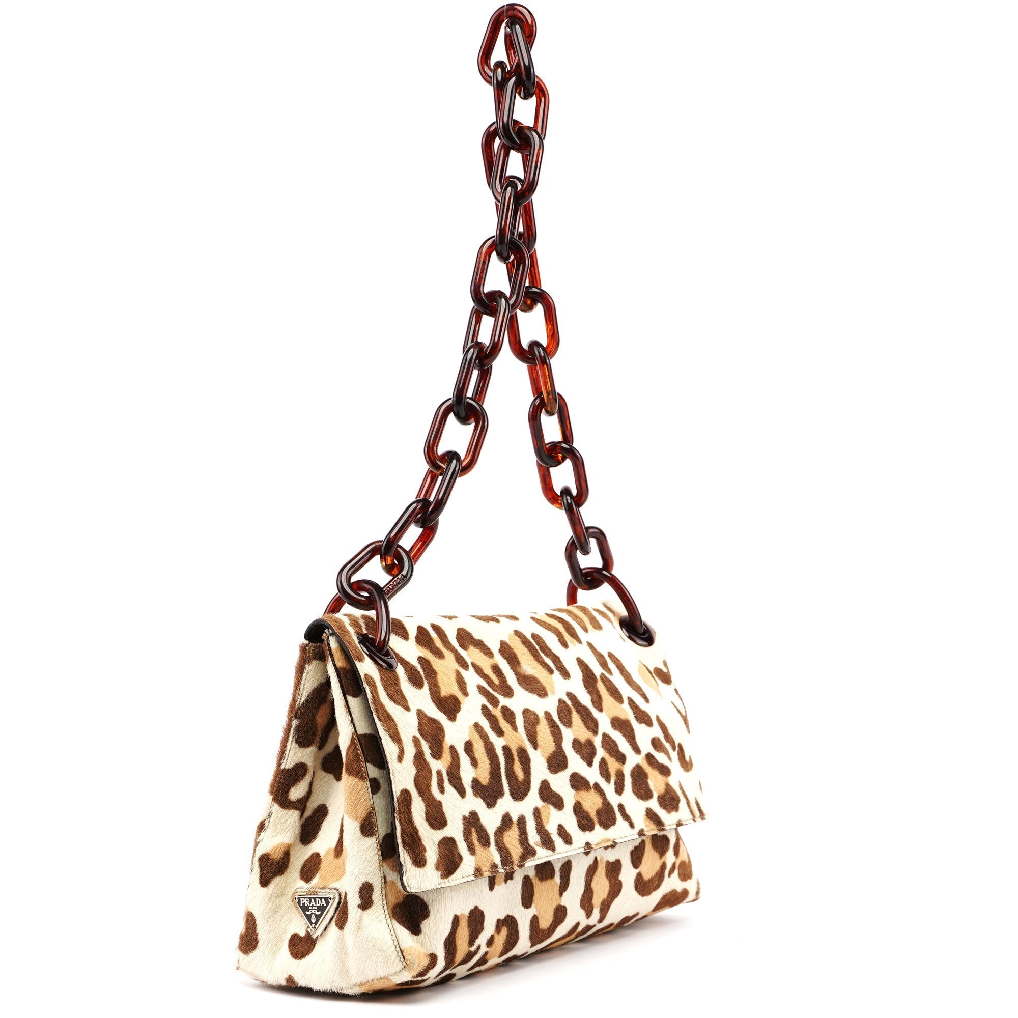 Leopard Fur Plastic Chain Bag