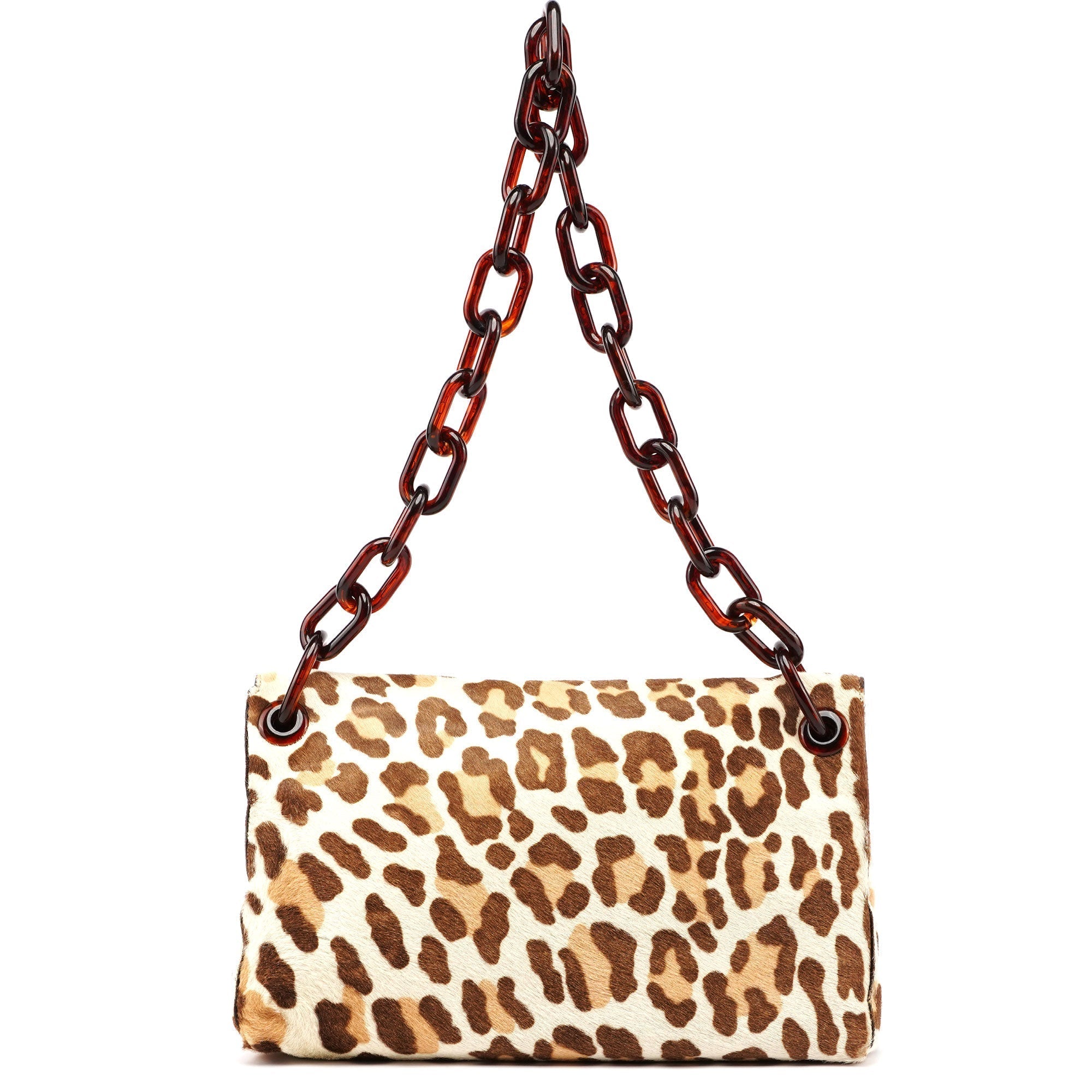 Leopard Fur Plastic Chain Bag
