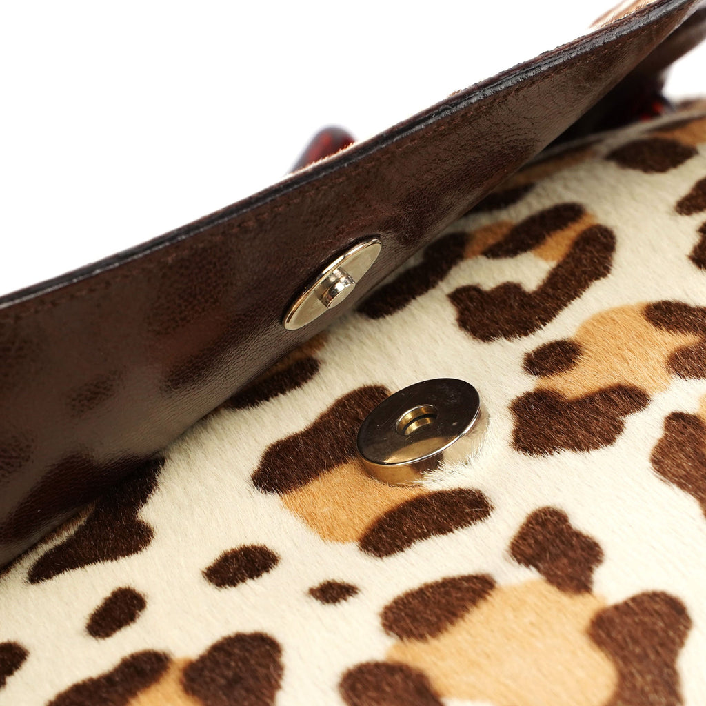 Leopard Fur Plastic Chain Bag