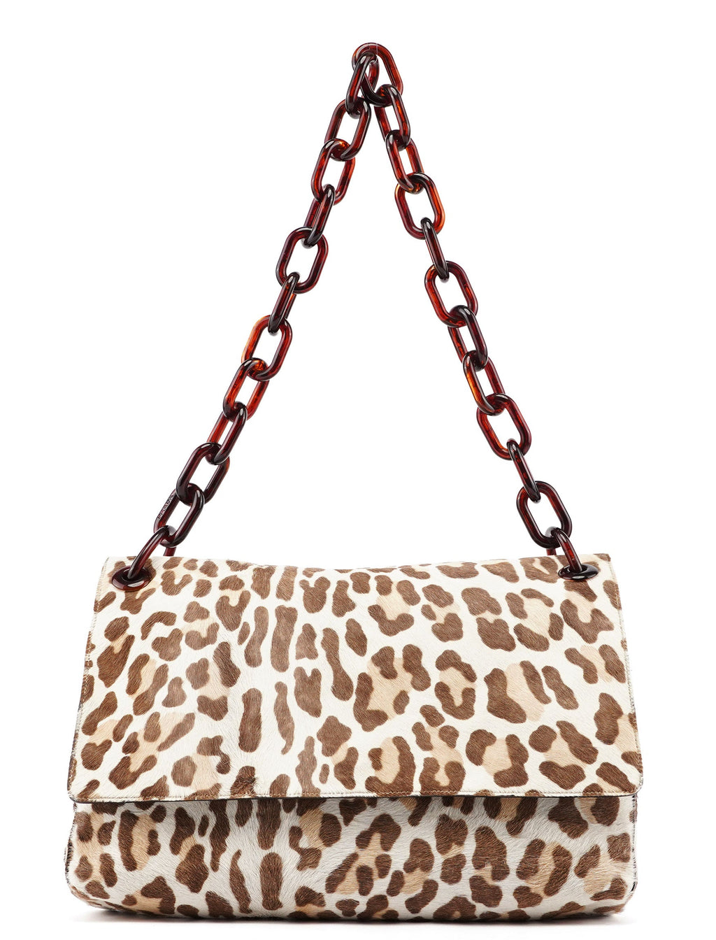 Leopard Fur Plastic Chain Shoulder Bag