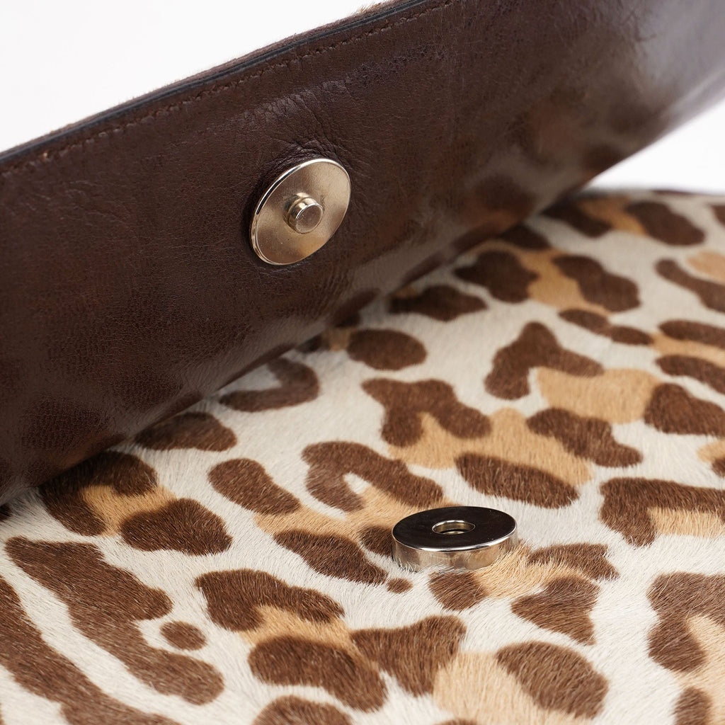 Leopard Fur Plastic Chain Shoulder Bag