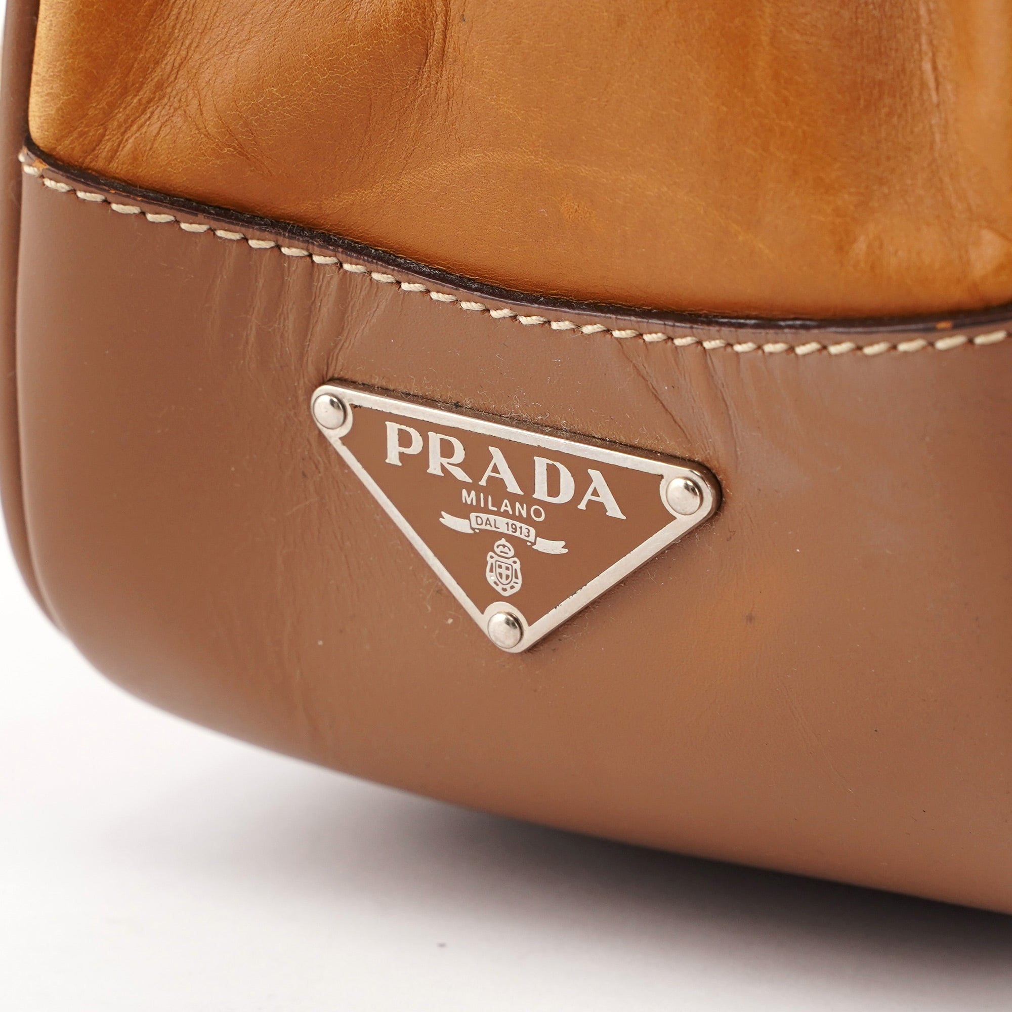 Light Brown Calfskin Belt Shoulder Bag