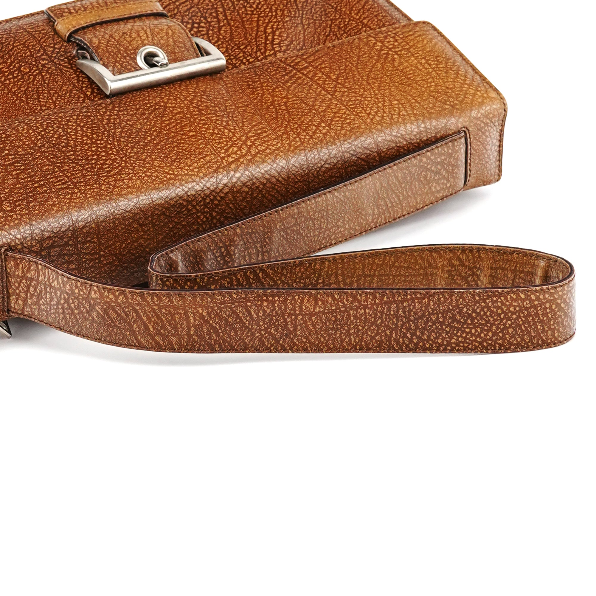 Light Brown Lama Leather Belt Shoulder Bag