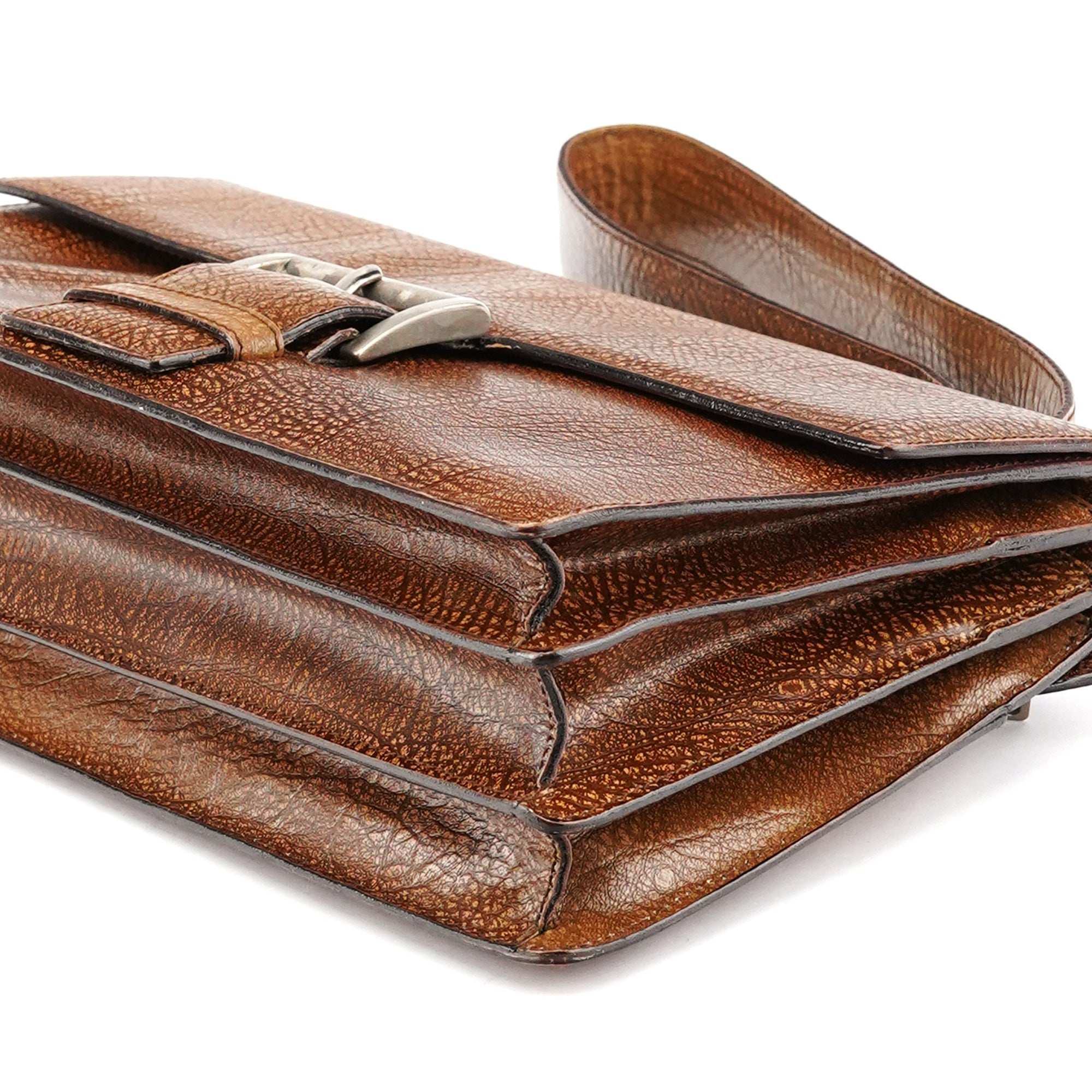 Light Brown Lama Leather Belt Shoulder Bag