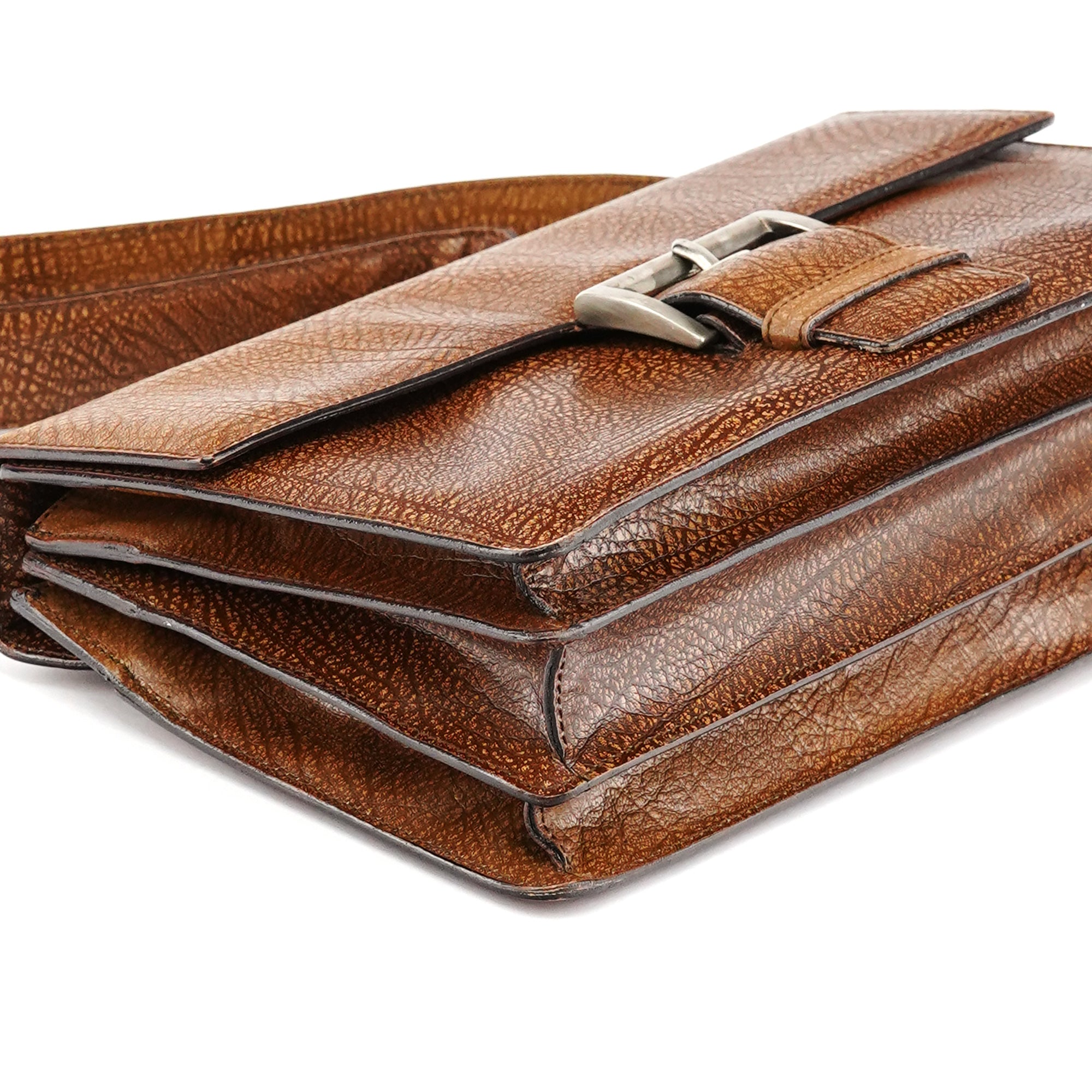 Light Brown Lama Leather Belt Shoulder Bag