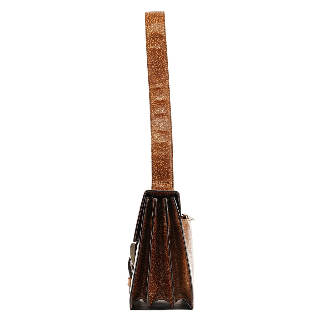 Light Brown Lama Leather Belt Shoulder Bag