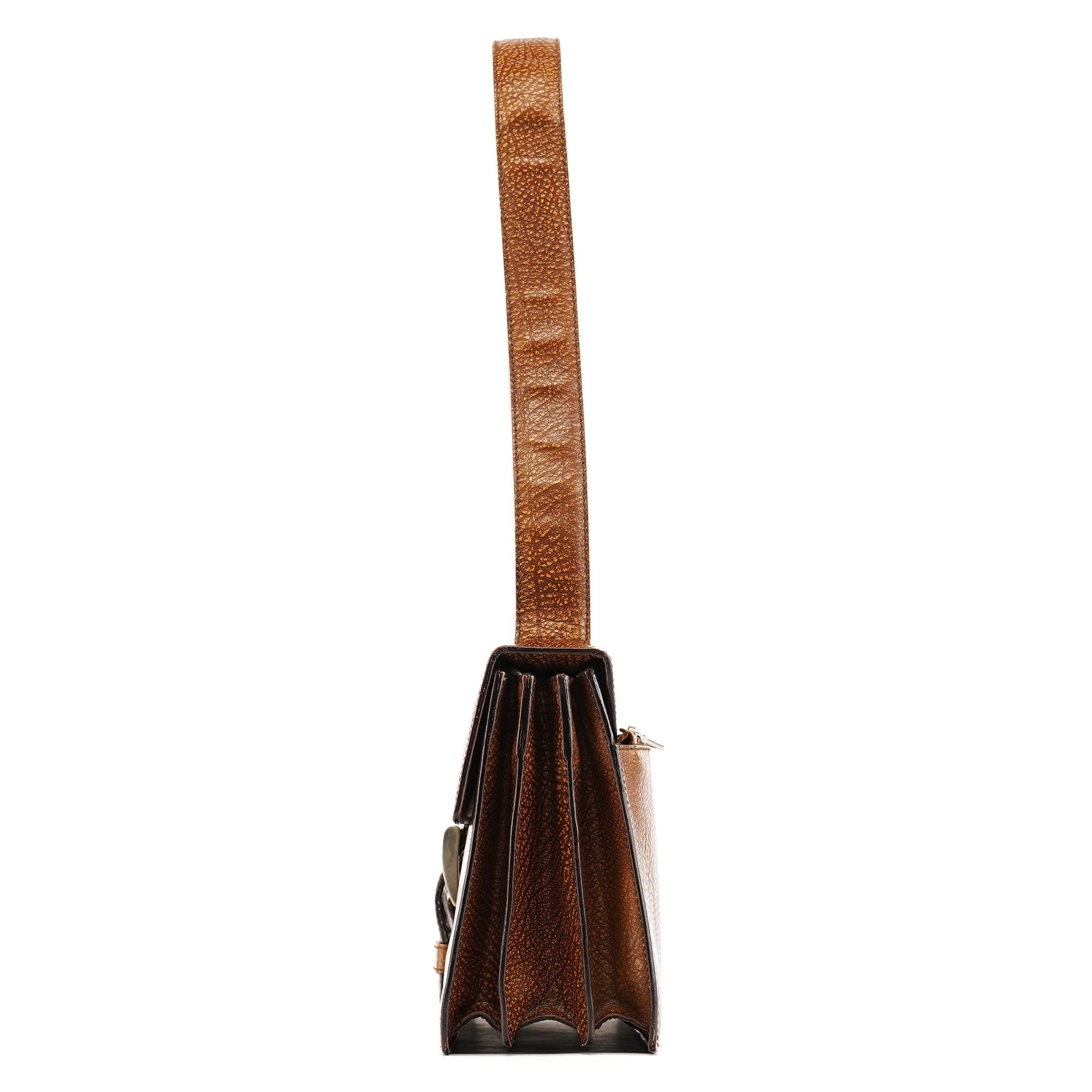 Light Brown Lama Leather Belt Shoulder Bag