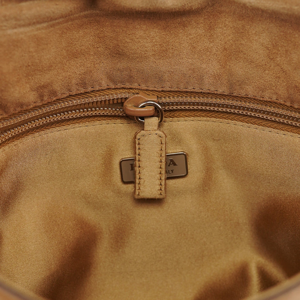 Light Brown Ponyhair Turnlock Bag