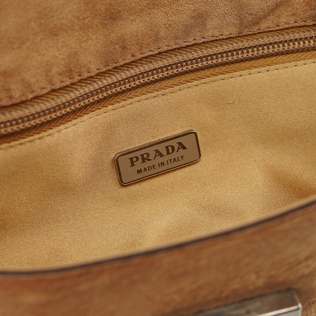 Light Brown Ponyhair Turnlock Bag