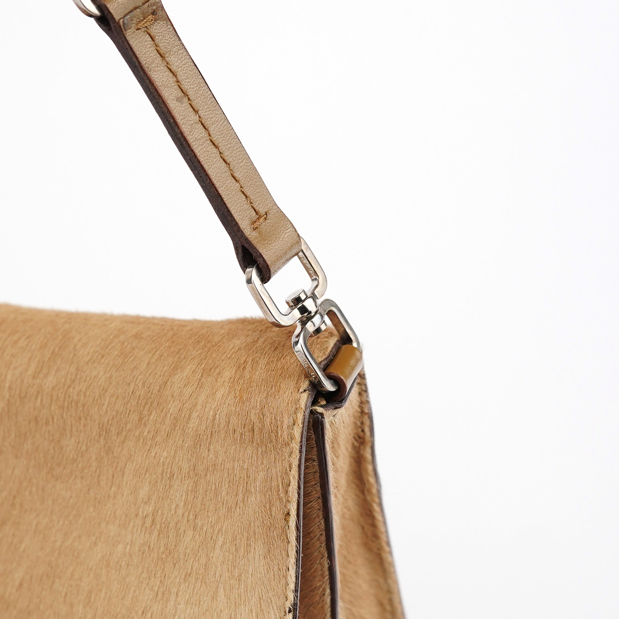 Light Brown Ponyhair Turnlock Bag