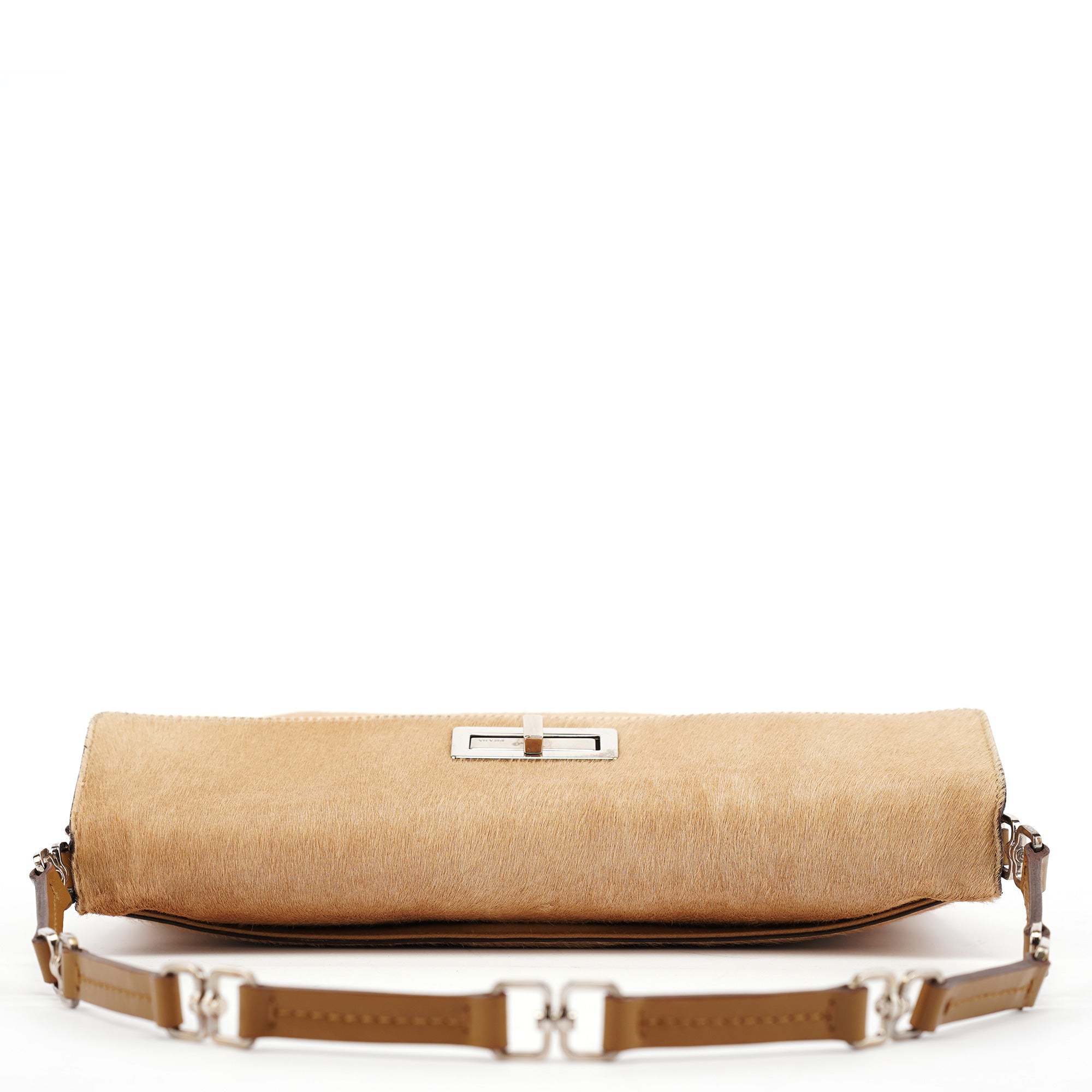 Light Brown Ponyhair Turnlock Bag