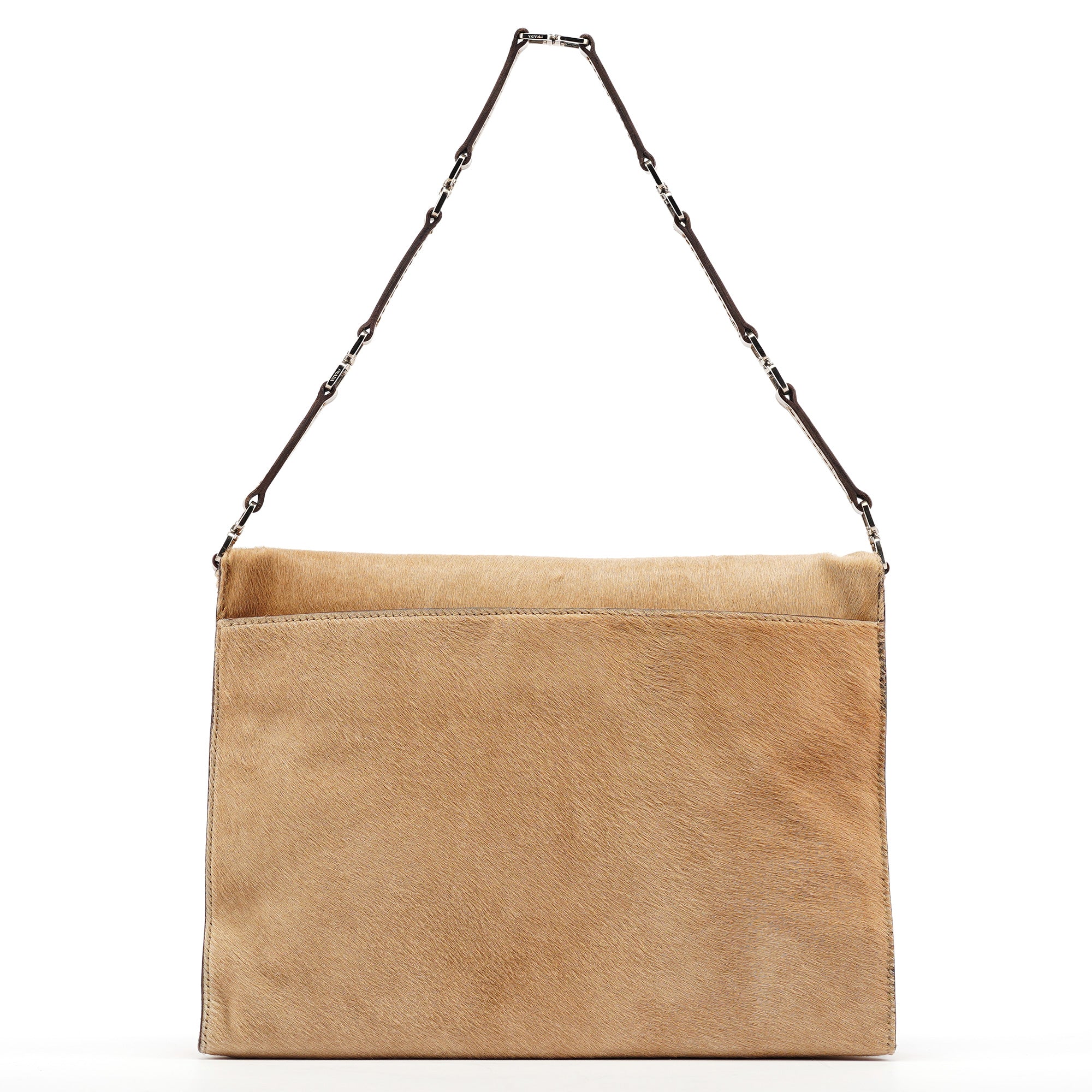 Light Brown Ponyhair Turnlock Bag