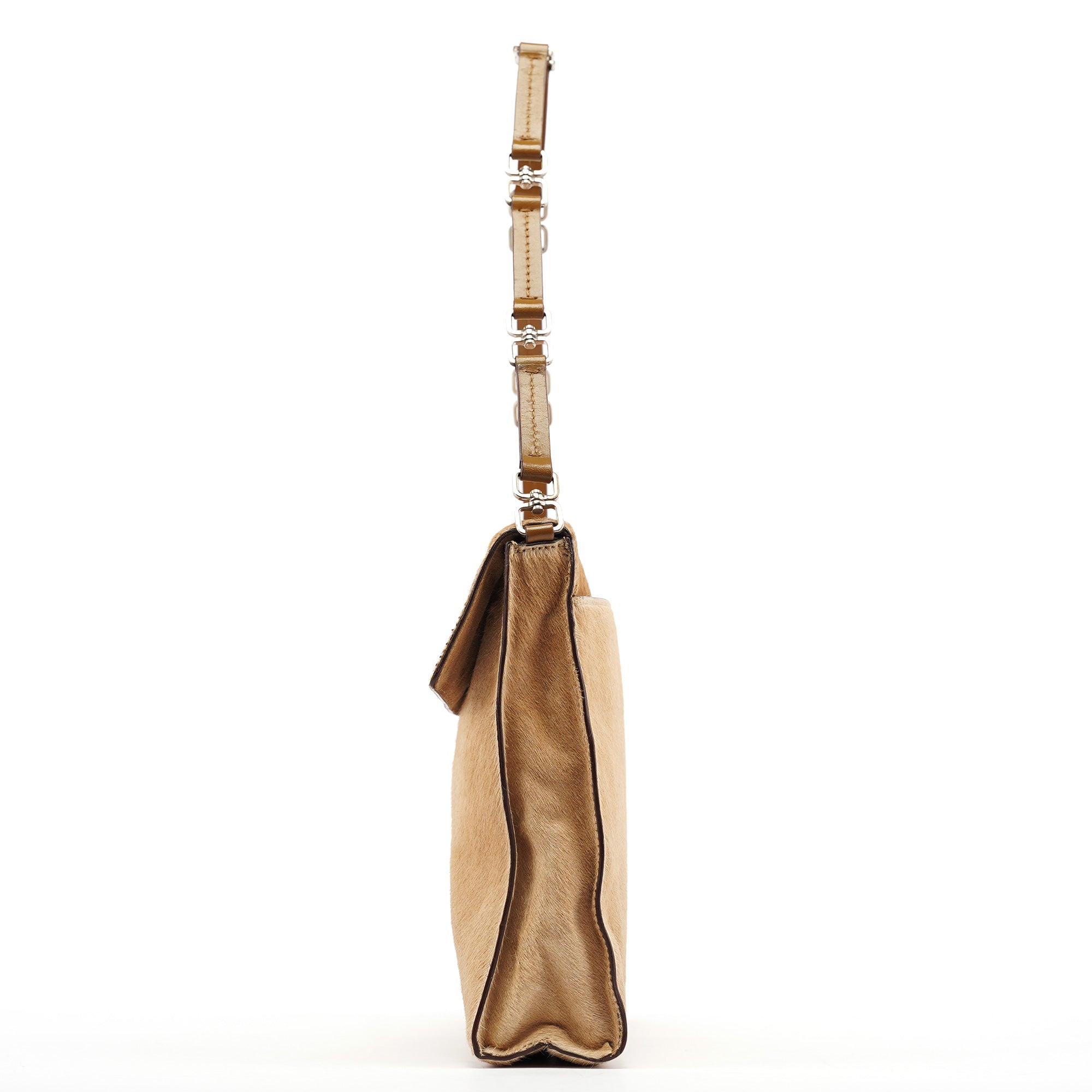Light Brown Ponyhair Turnlock Bag
