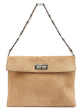 Light Brown Ponyhair Turnlock Bag