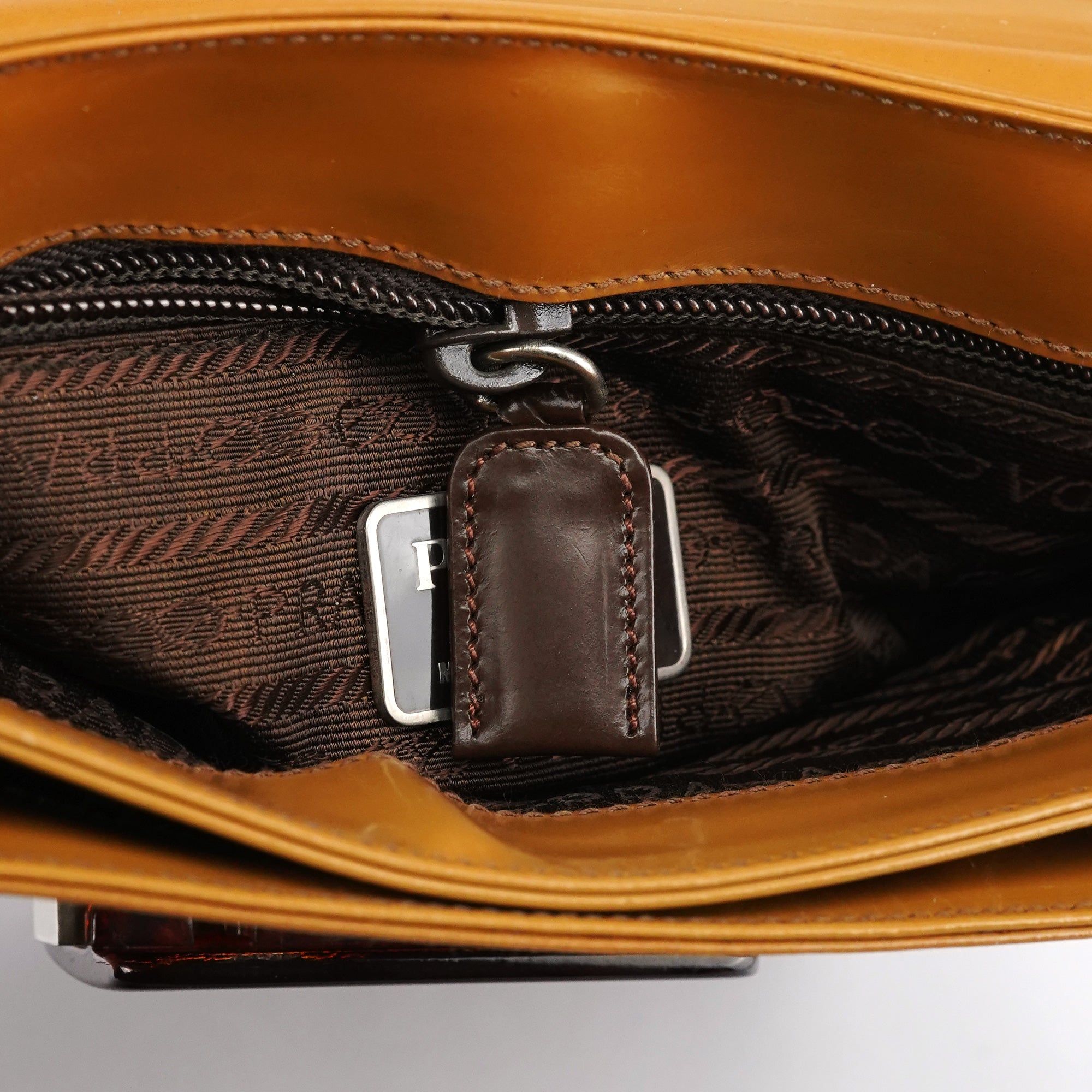 Light Brown Spazzolato Gradient Buckle Bag