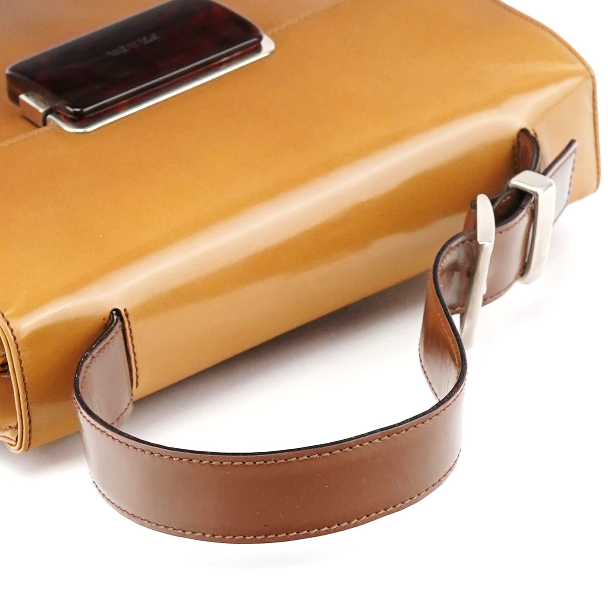 Light Brown Spazzolato Gradient Buckle Bag